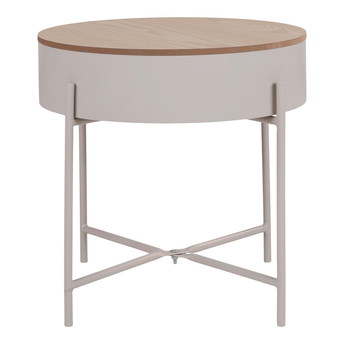Beistelltisch Sisco Beige B: 40 Cm - Beige, Design, Kunststoff/Metall (40/40/40cm)