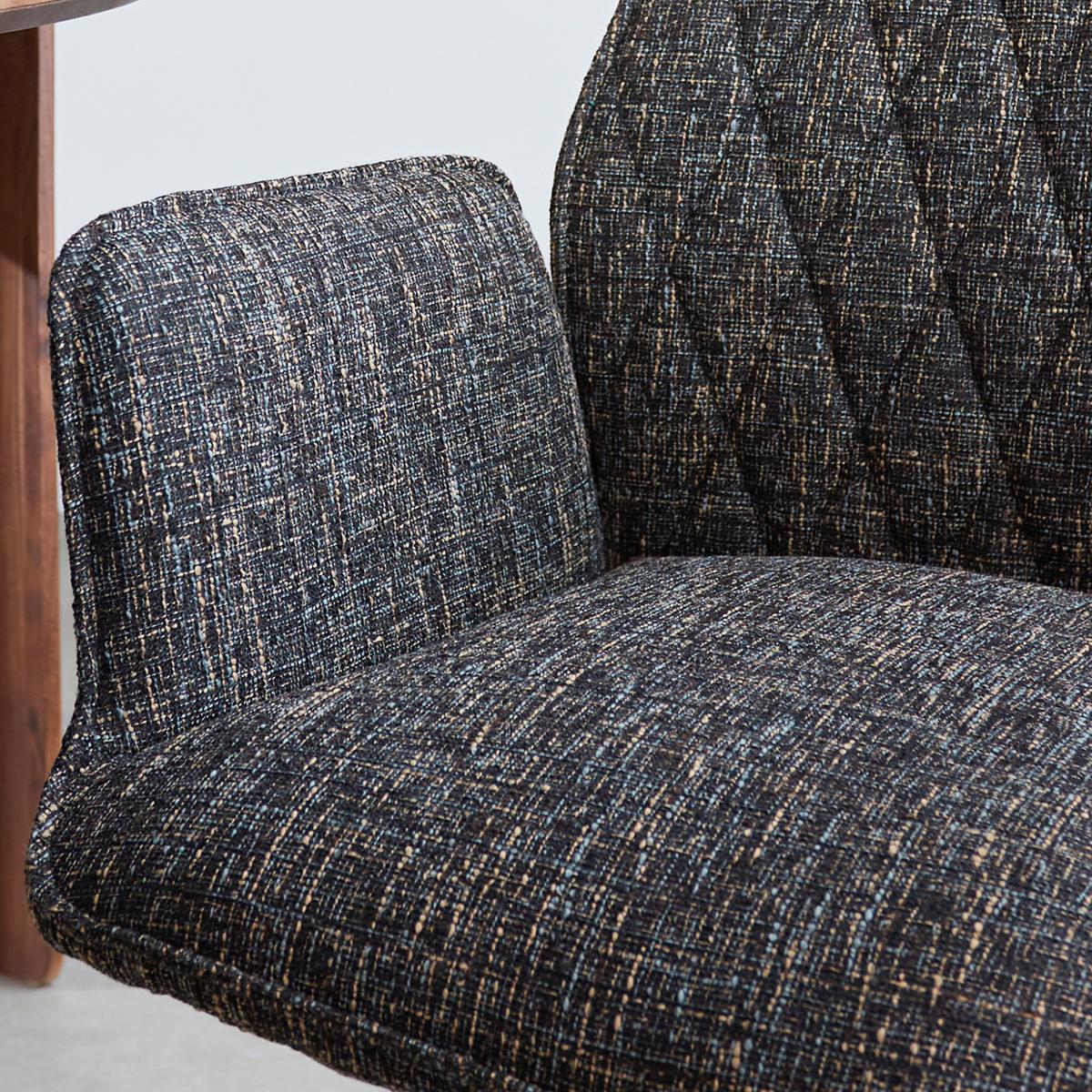 Armlehnstuhl-Set Donny Schwarz B: 57,5 cm - Schwarz, MODERN, Textil/Metall (57,5/92/52cm) - MID.YOU