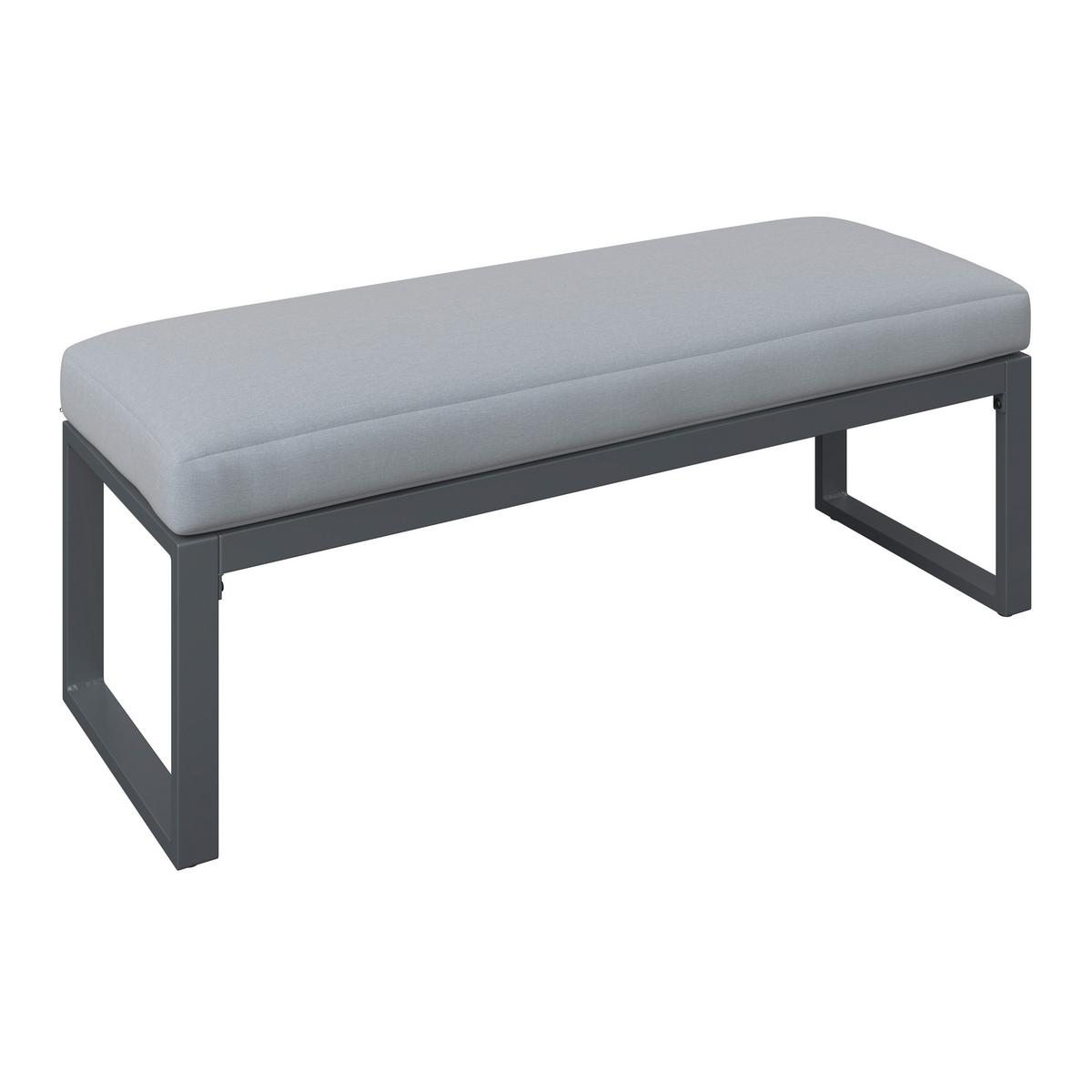 Loungegarnitur Perth - Anthrazit/Grau, MODERN, Glas/Textil (196/218,5cm) - Beldano