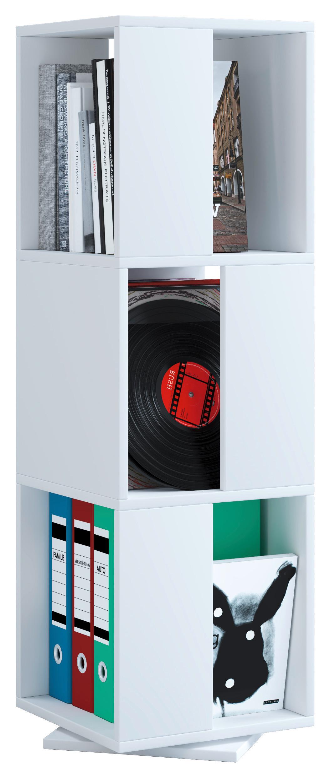 Standregal  drehbar Stifta XL B: 34 cm Weiß - Weiß, Basics, Holzwerkstoff (34/109/34cm) - MID.YOU