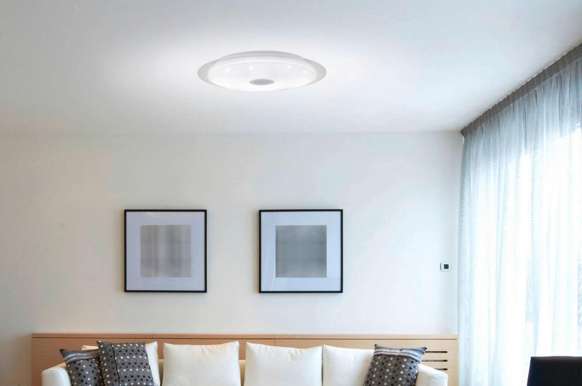 LED-Deckenleuchte 98219 Moratica-A - Silberfarben/Weiß, KONVENTIONELL, Kunststoff/Metall (57/7,5cm) - Eglo