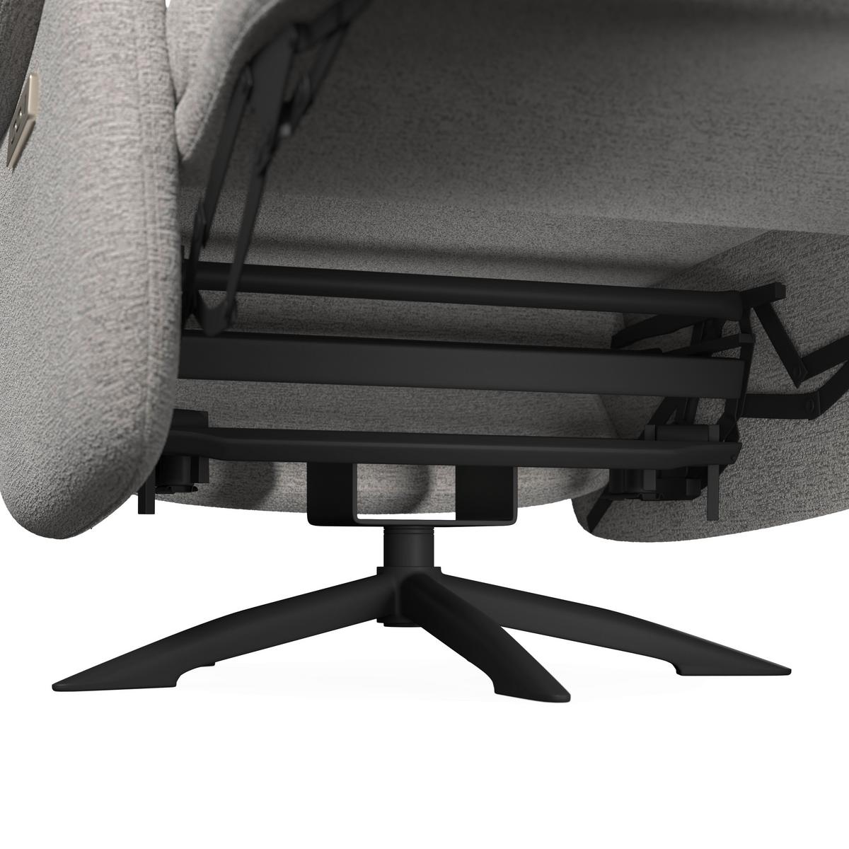 Relaxační křeslo ALICE, světle šedé buklé, max. 140 kg - černá/světle šedá, Moderní, kov/dřevo (76/110/94cm) - Bessagi Home