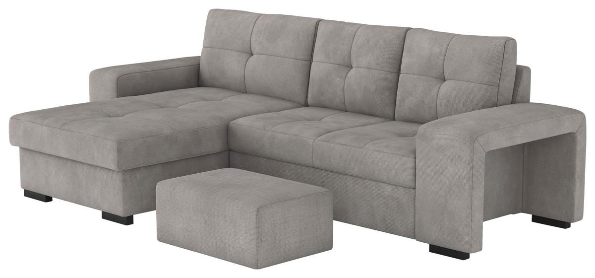 Eckschlafsofa Mattina, Grau S: 156x268 Cm - Schwarz/Grau, MODERN, Textil (156/268cm) - MID.YOU