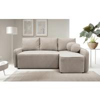Ecksofa Fancy Taupe 209x143 Cm - Taupe/Schwarz, Design, Textil (209/143cm) - MID.YOU