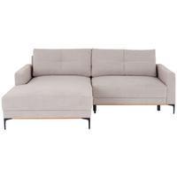 Ecksofa Mit Schlaffunktion Bergamo Lattefarben - Beige/Schwarz, MODERN, Textil (162/238cm) - Ondega