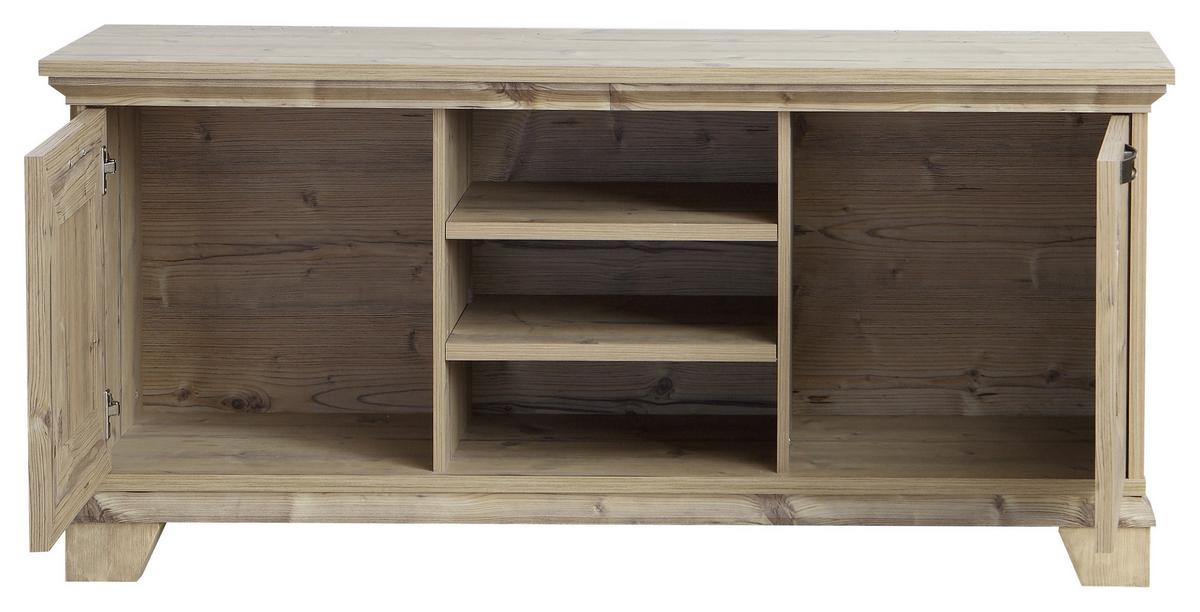 KOMODA POD TELEVIZI NEPAL - barvy smrku/barvy stříbra, Konvenční, kov/kompozitní dřevo (145/68,4/45cm)