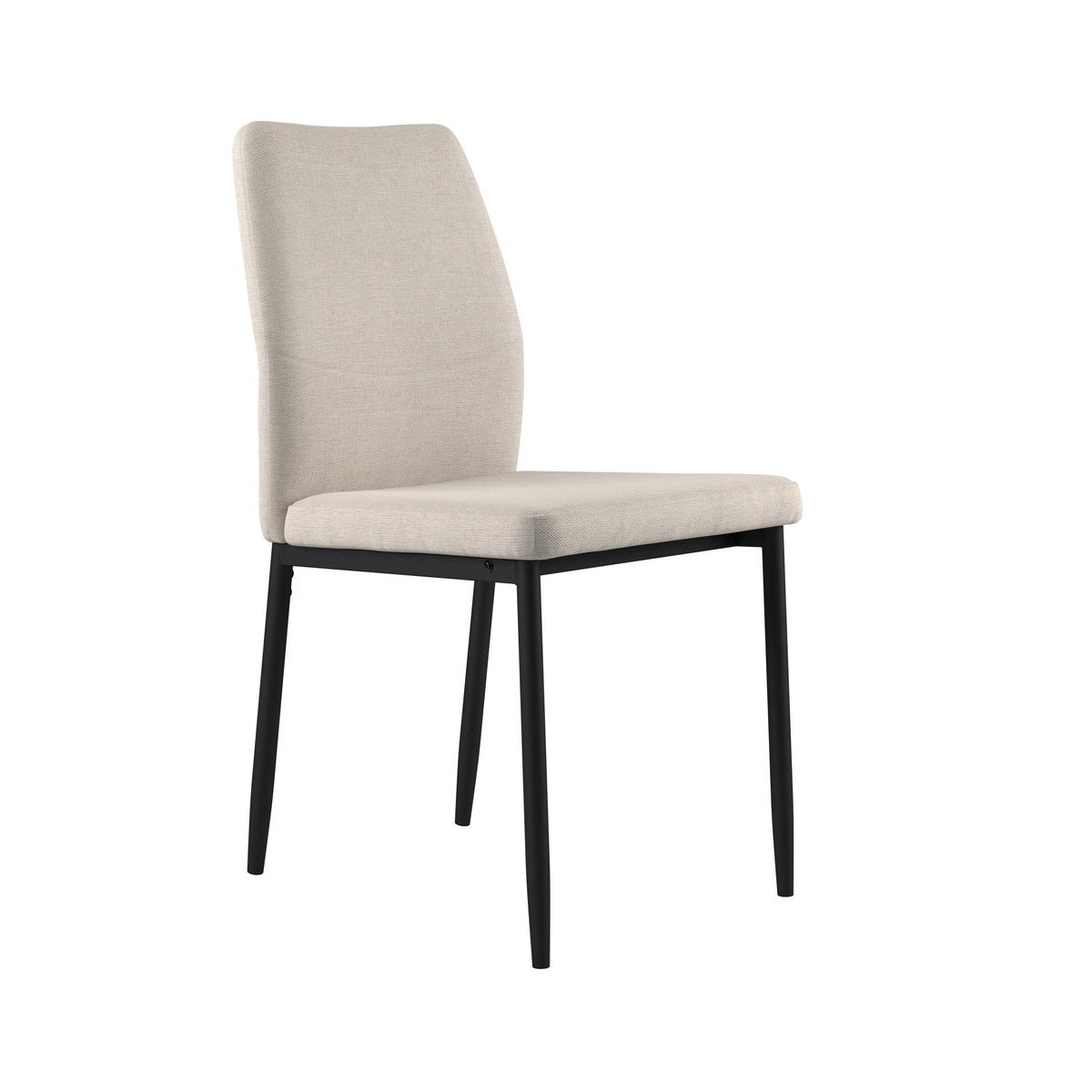 Vierfußstuhl Augusta Webstoff Beige - Beige/Schwarz, MODERN, Textil/Metall (45/87/55cm) - Kela