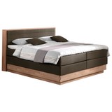 Boxspringbett mit Topper 160x200 cm Moneta - Eichefarben/Schwarz, MODERN, Holz/Textil (160/200cm) - MID.YOU