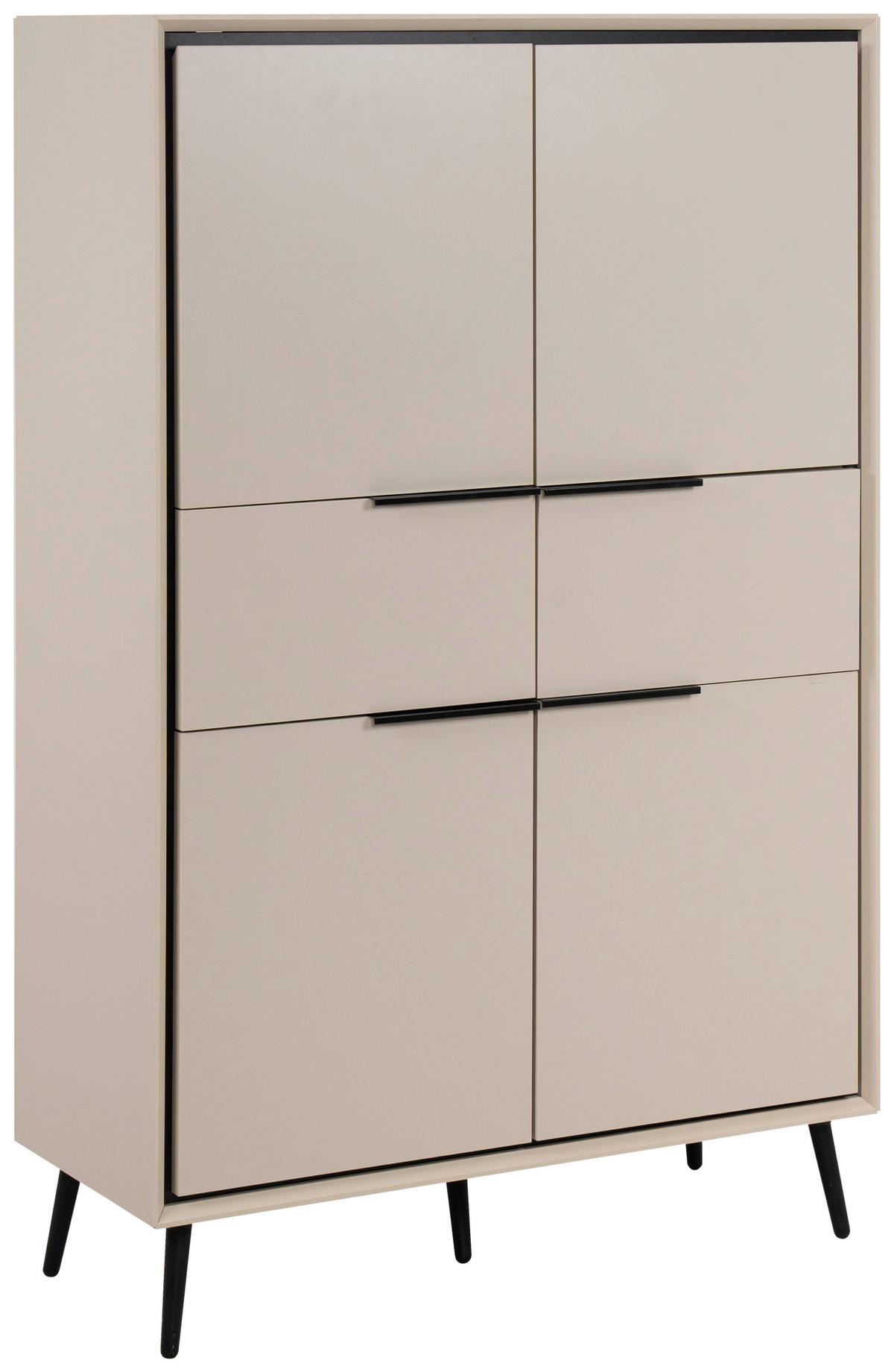Highboard Arona - Sandfarben/Schwarz, KONVENTIONELL, Holzwerkstoff (90/140/38cm) - Livetastic