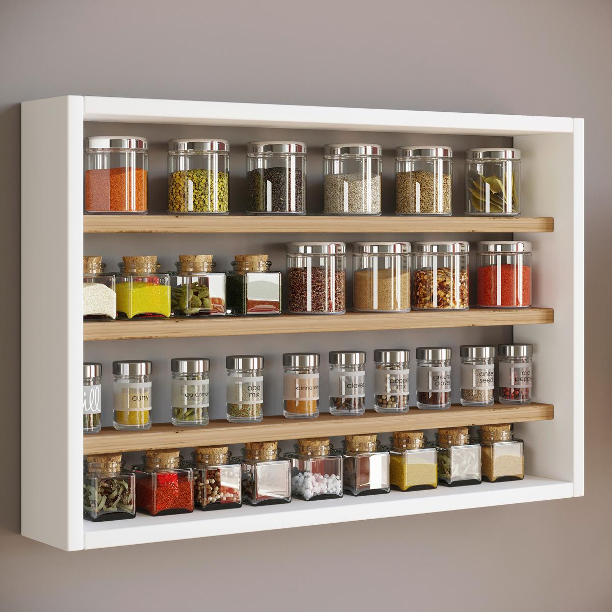 Küchenablage Esaldi Weiß, Honigeiche Dekor B:60cm - Honigeiche/Weiß, Basics, Holzwerkstoff (60/40/10cm) - MID.YOU