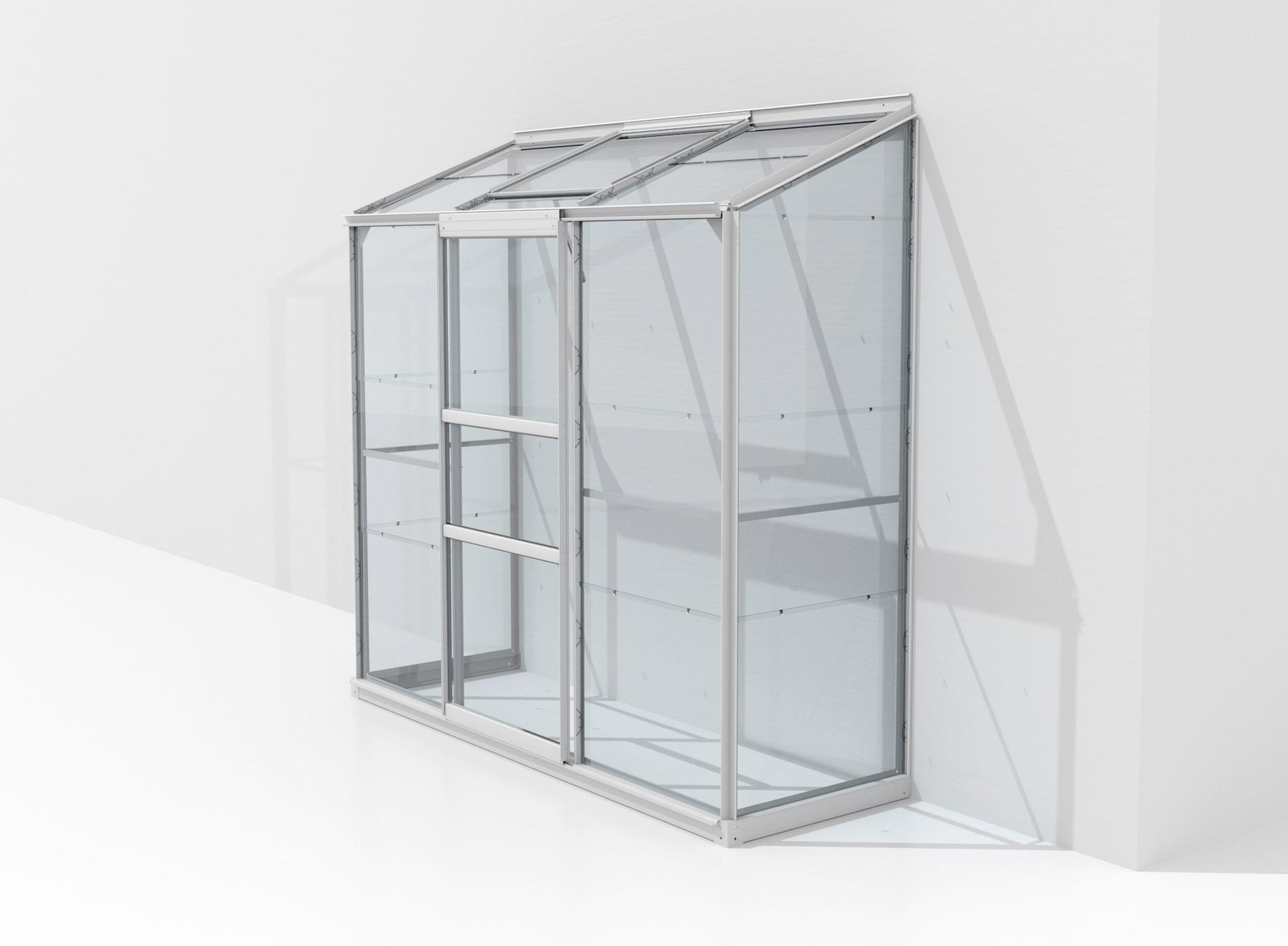 ANLEHN-GEWÄCHSHAUSBAUSATZ IDA 1300 ESG3MM, ALUFARBEN - Alufarben, Basics, Glas/Metall (192,8/182,3/68,8cm)