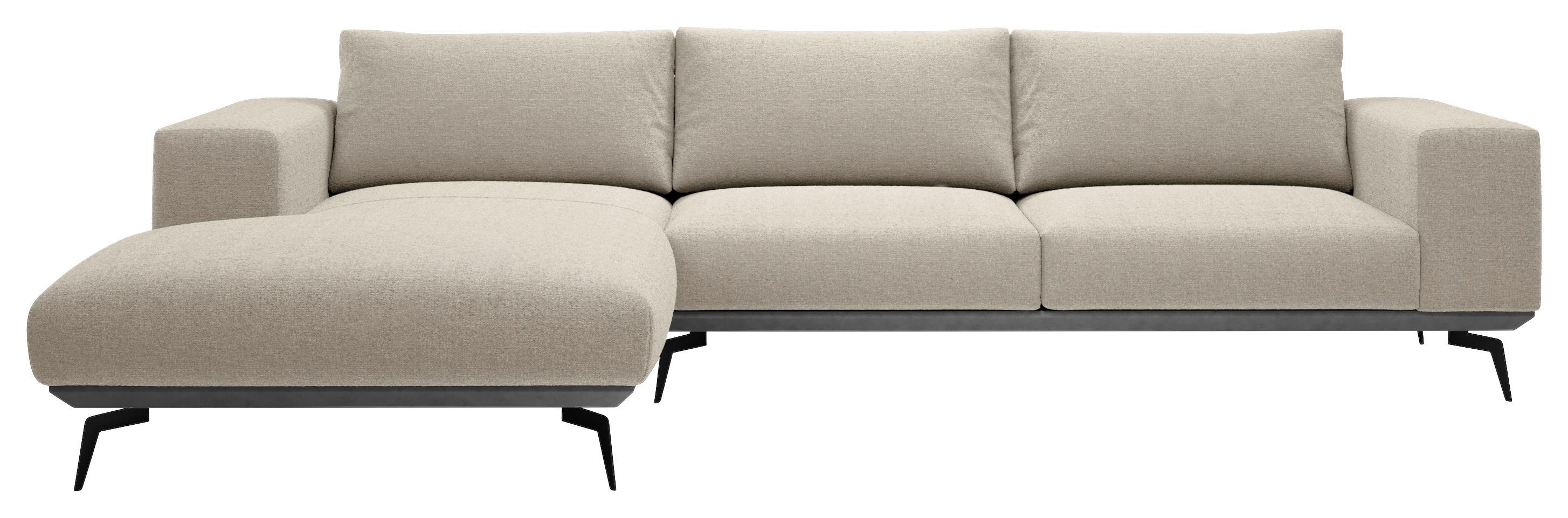 Ecksofa Albero - Creme/Schwarz, Design, Holz/Textil (180/330cm) - MID.YOU