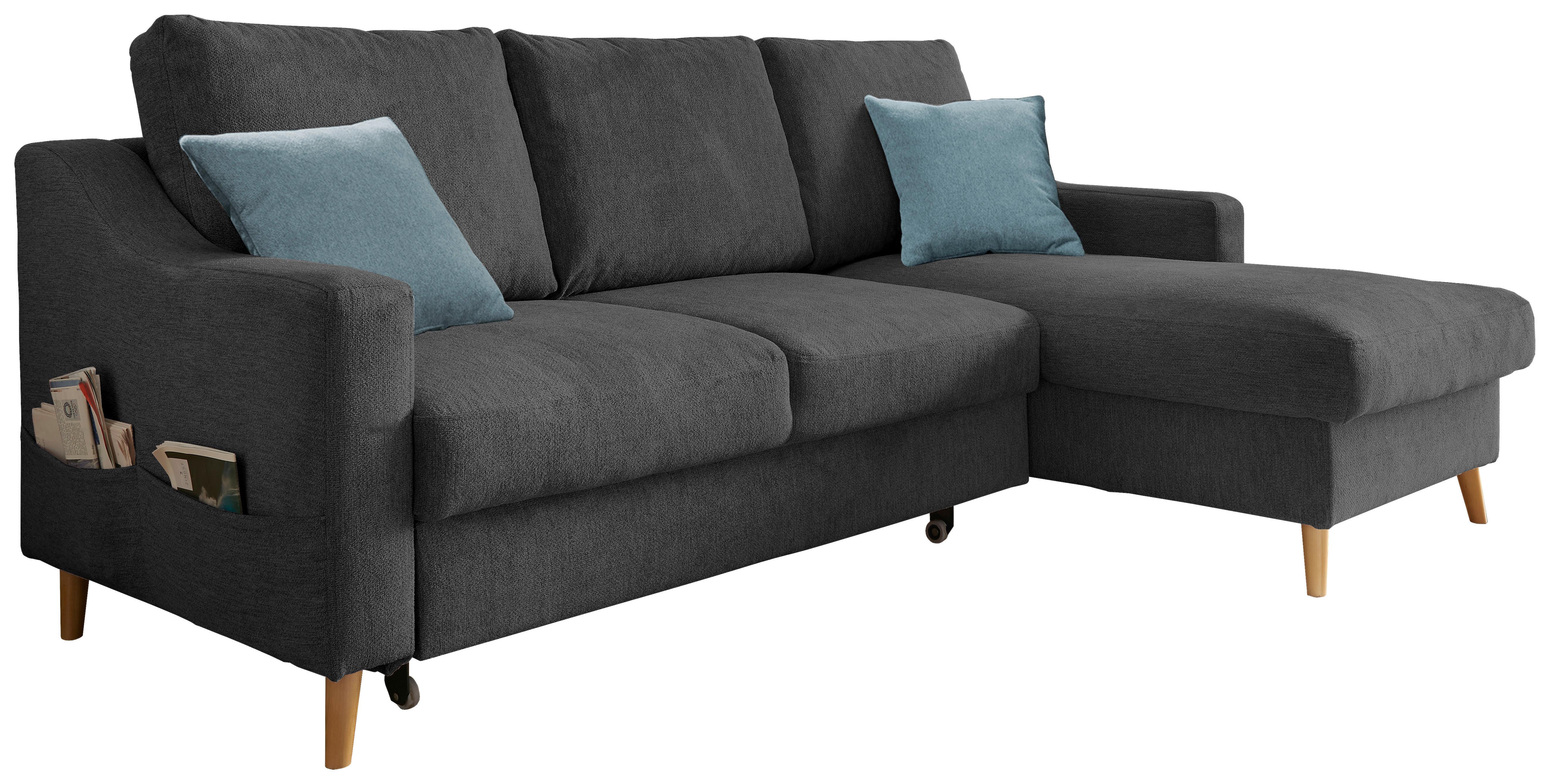 Ecksofa Valentina Schwarz S: 228/150cm