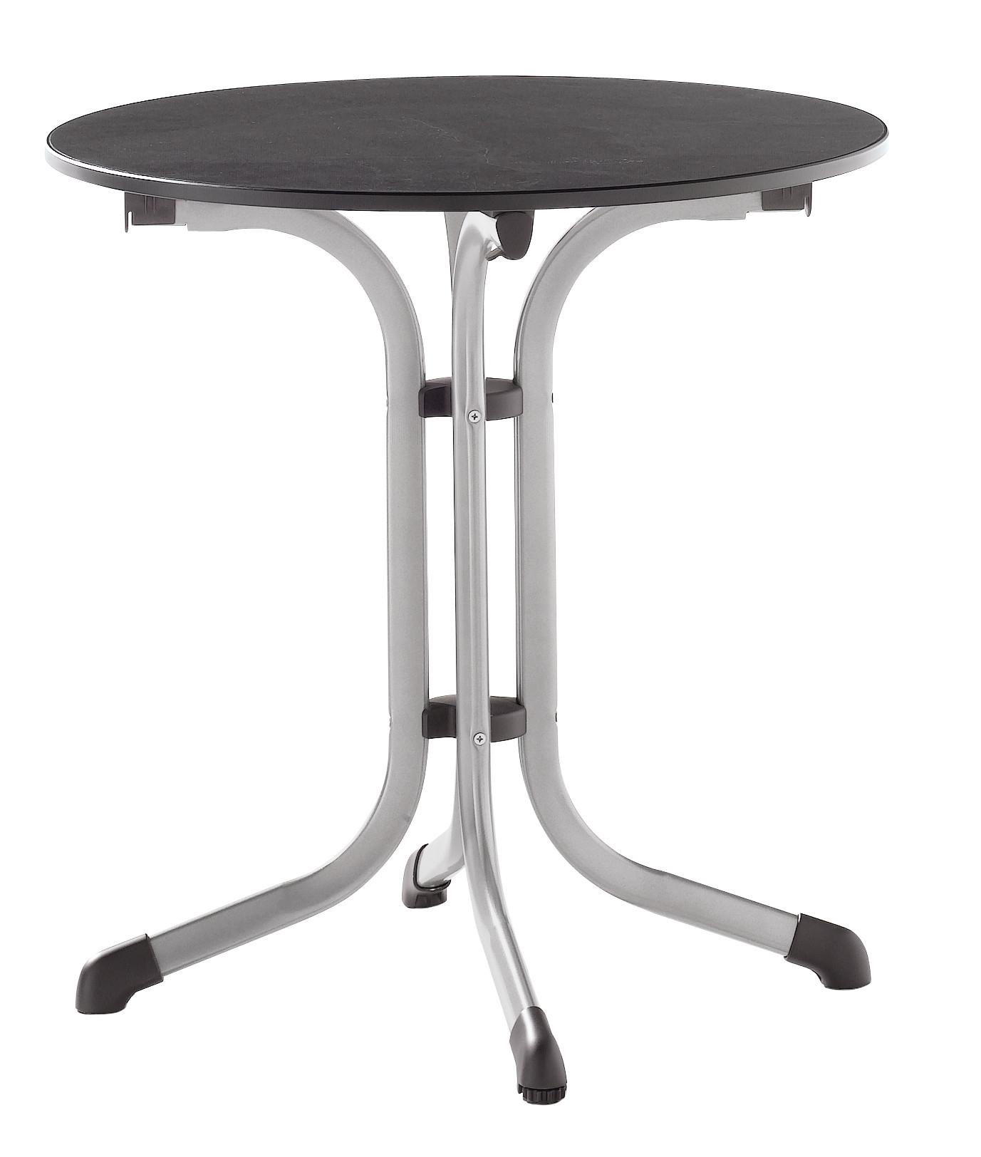 Gartentisch Klappbar Stahl D: 68cm - Anthrazit/Graphitfarben, MODERN, Holzwerkstoff/Metall (68/72cm) - Sieger