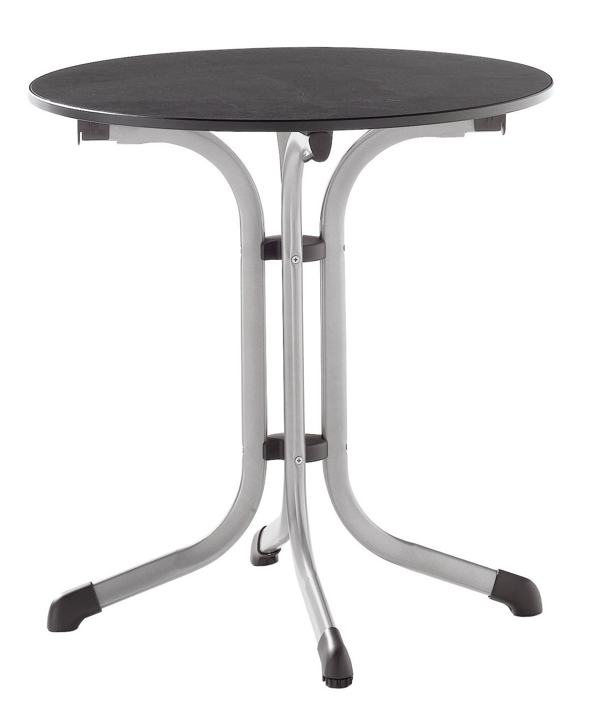 Gartentisch Klappbar Stahl D: 68cm - Anthrazit/Graphitfarben, MODERN, Holzwerkstoff/Metall (68/72cm) - Sieger