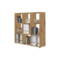 AKTENREGAL Nizza Eiche Dekor B: 106,5cm - Silberfarben/Eiche Artisan, MODERN, Holzwerkstoff (106,5/108,5/33cm) - MID.YOU