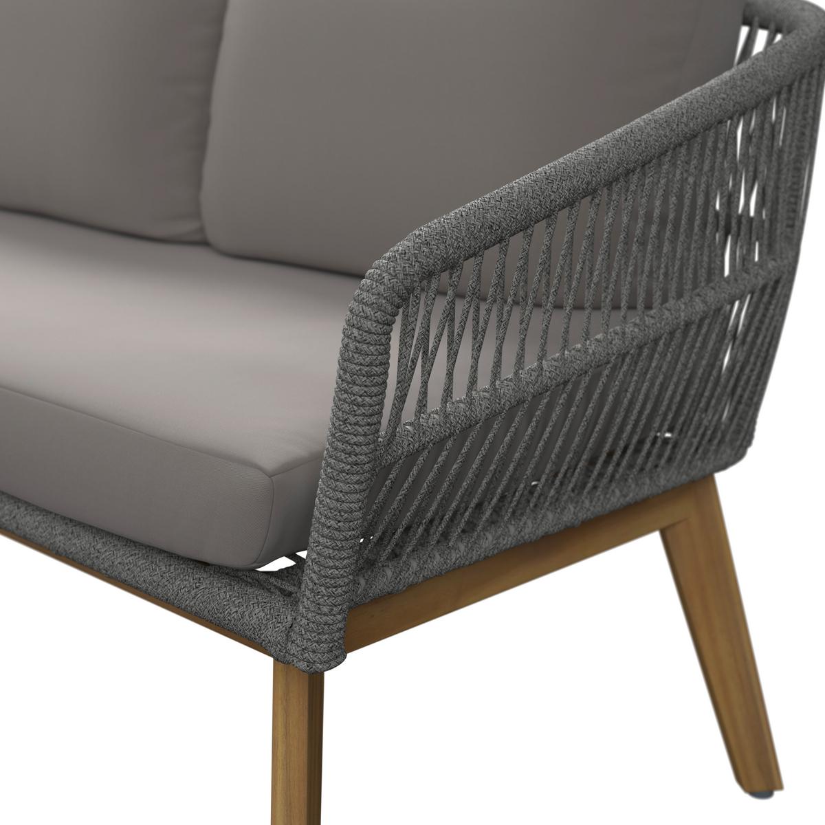 Loungegarnitur Geo - Grau/Akaziefarben, MODERN, Holz (90/43/55cm) - Beldano