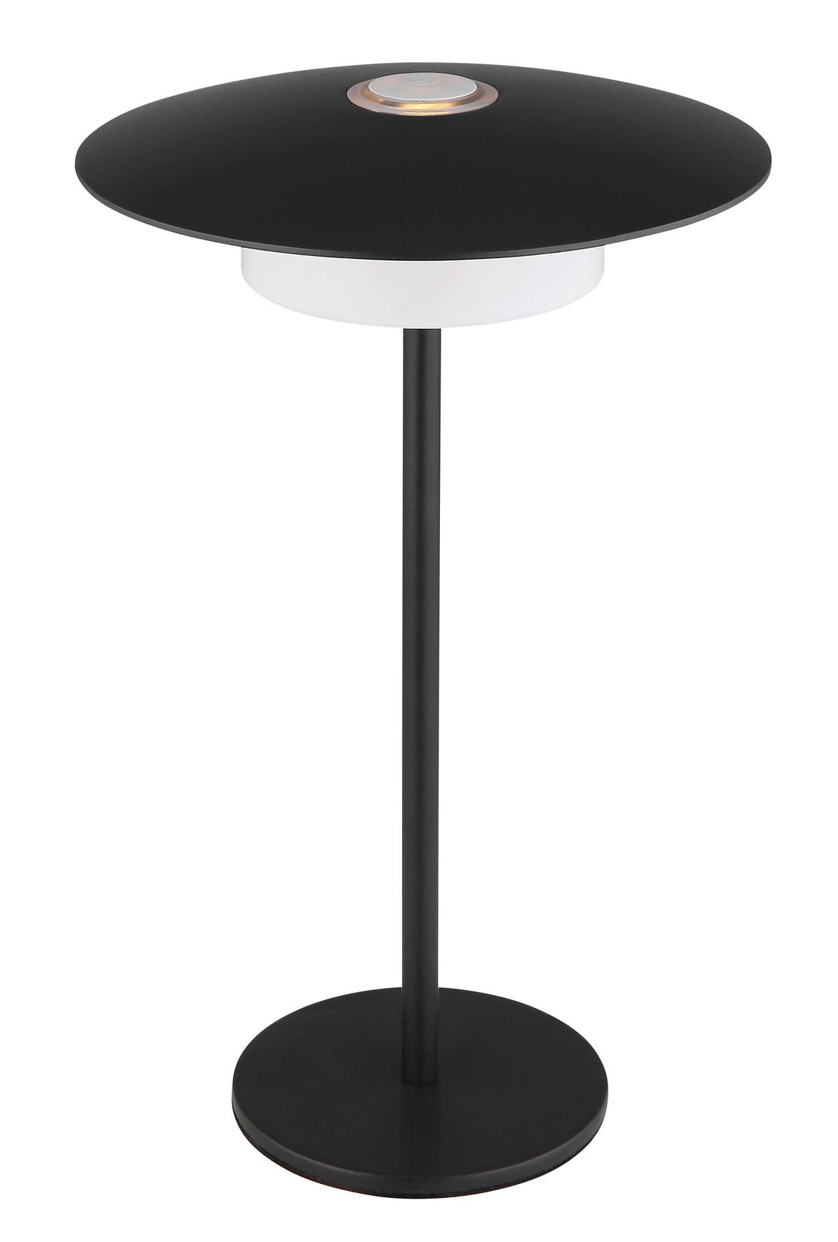Akku-Tischleuchte 21024s mit Wandmontage - Schwarz/Weiß, Design, Kunststoff/Metall (18/30cm) - Globo