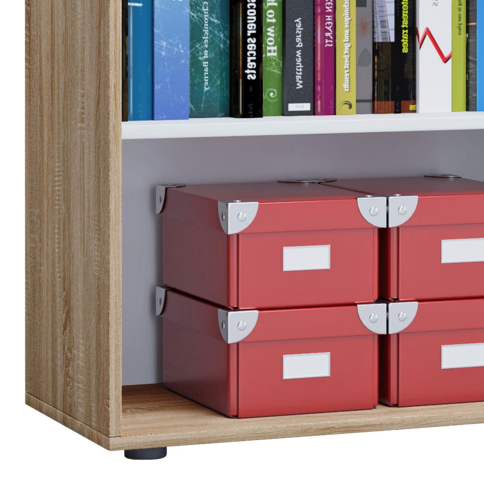 Aktenregal Lona XL Sonoma Eiche Dekor B 70 cm - Schwarz/Sonoma Eiche, Basics, Holzwerkstoff (70/105/37cm) - MID.YOU