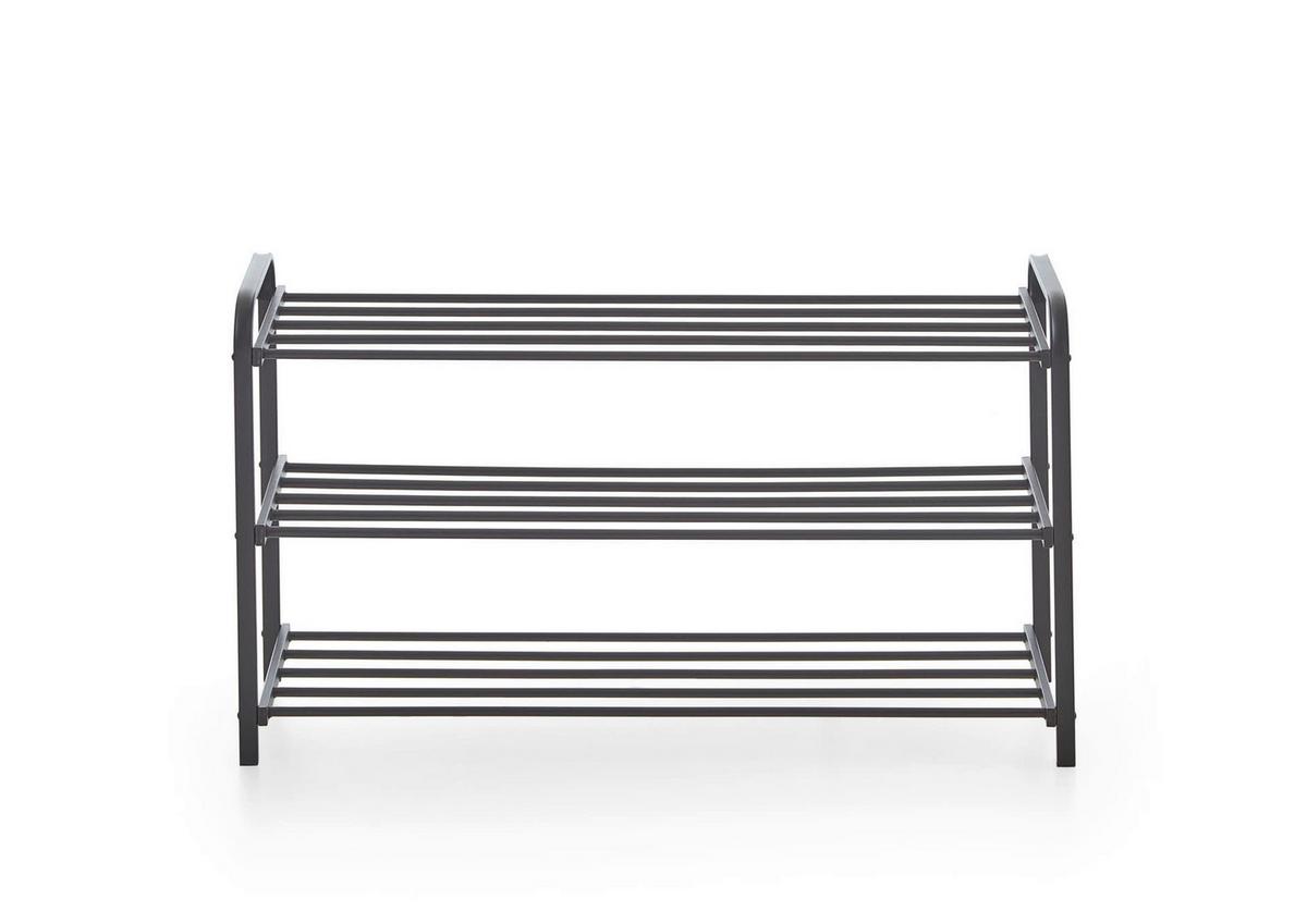 Schuhregal Schwarz B: 89 Cm - Schwarz, Design, Metall (89/49/29cm) - MID.YOU