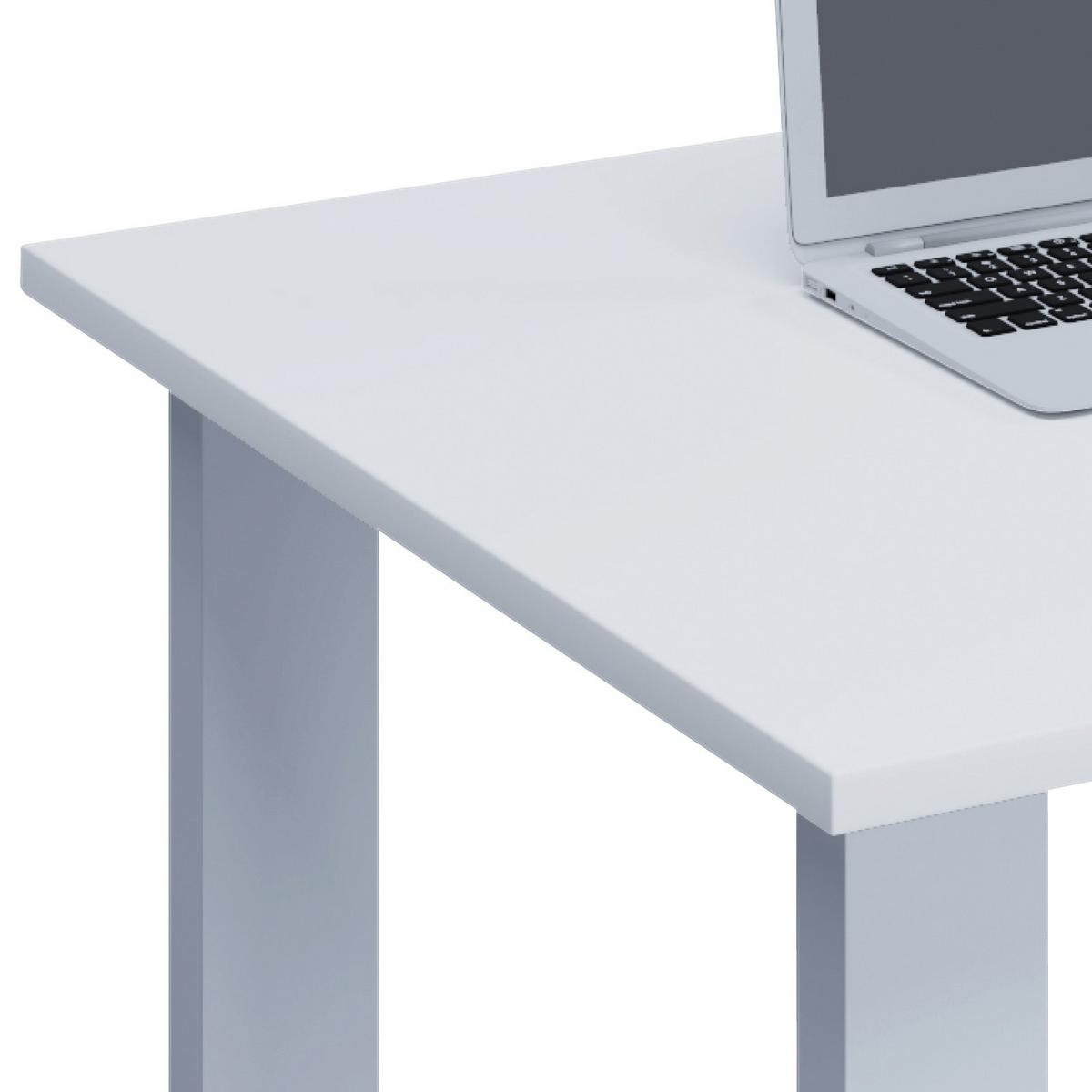 Schreibtisch B 80 cm H 76 cm Lona, Weiß - Weiß, MODERN, Holzwerkstoff/Metall (110/80/76cm) - MID.YOU