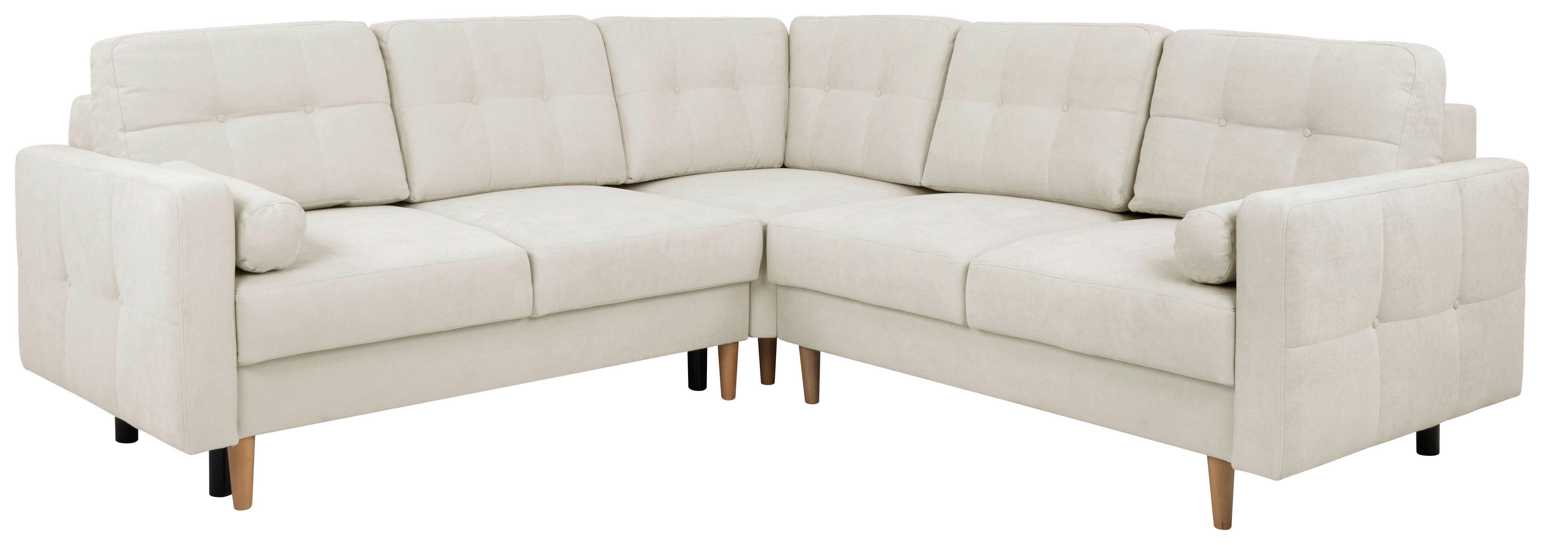 Ecksofa Noret, Weiß S: 242x242 Cm - Buchefarben/Weiß, Design, Textil (242/242cm) - MID.YOU