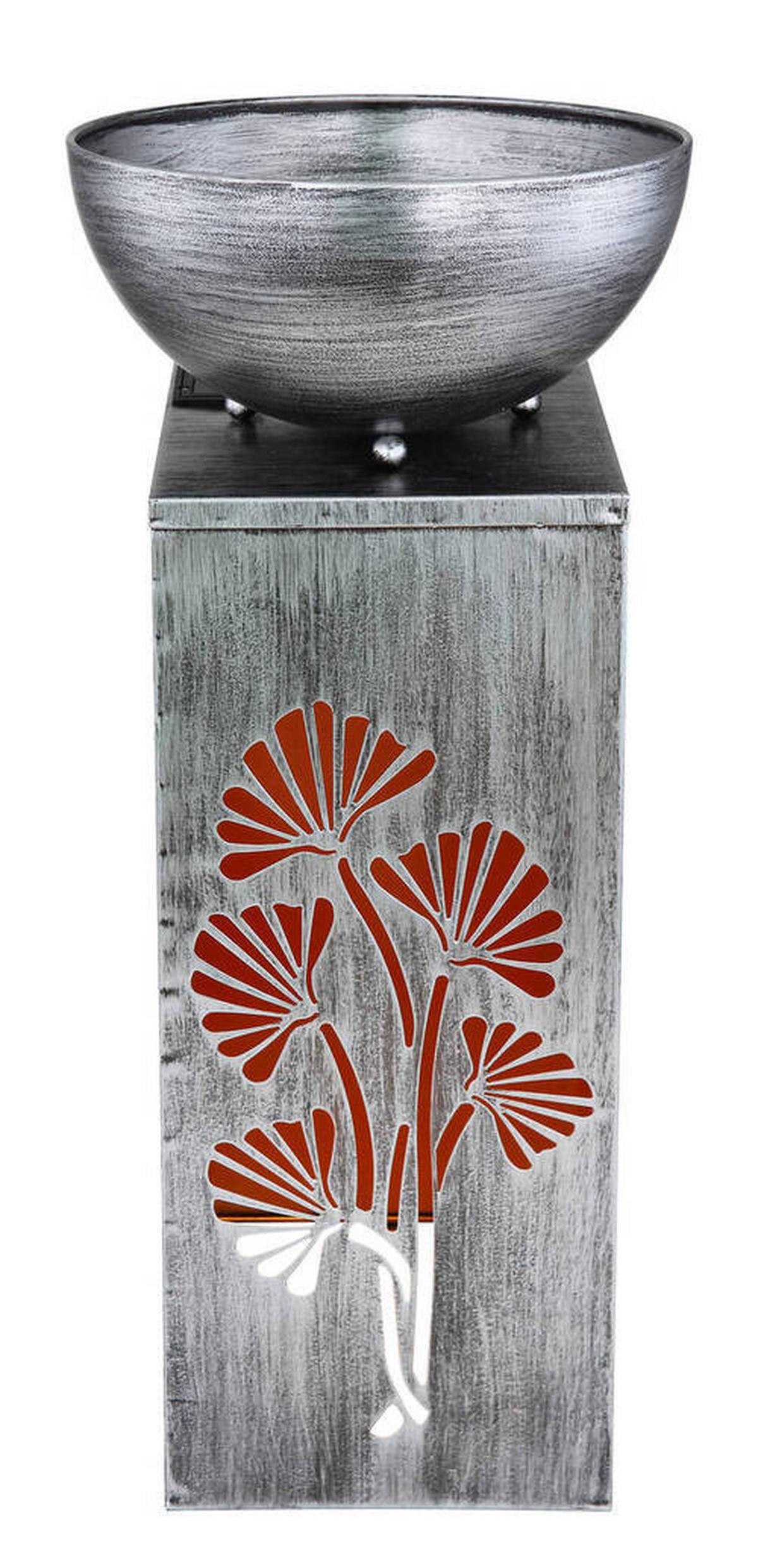 Solarleuchte 0,06 Watt Metall - Silberfarben, Design, Metall (25/59/25cm) - Globo