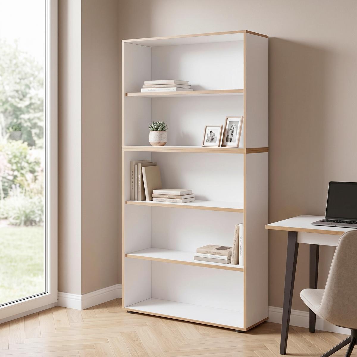 REGÁL NA ŠANÓNY SALIA B100 - čierna/biela, Design, kompozitné drevo/plast (100/183/33cm) - P & B