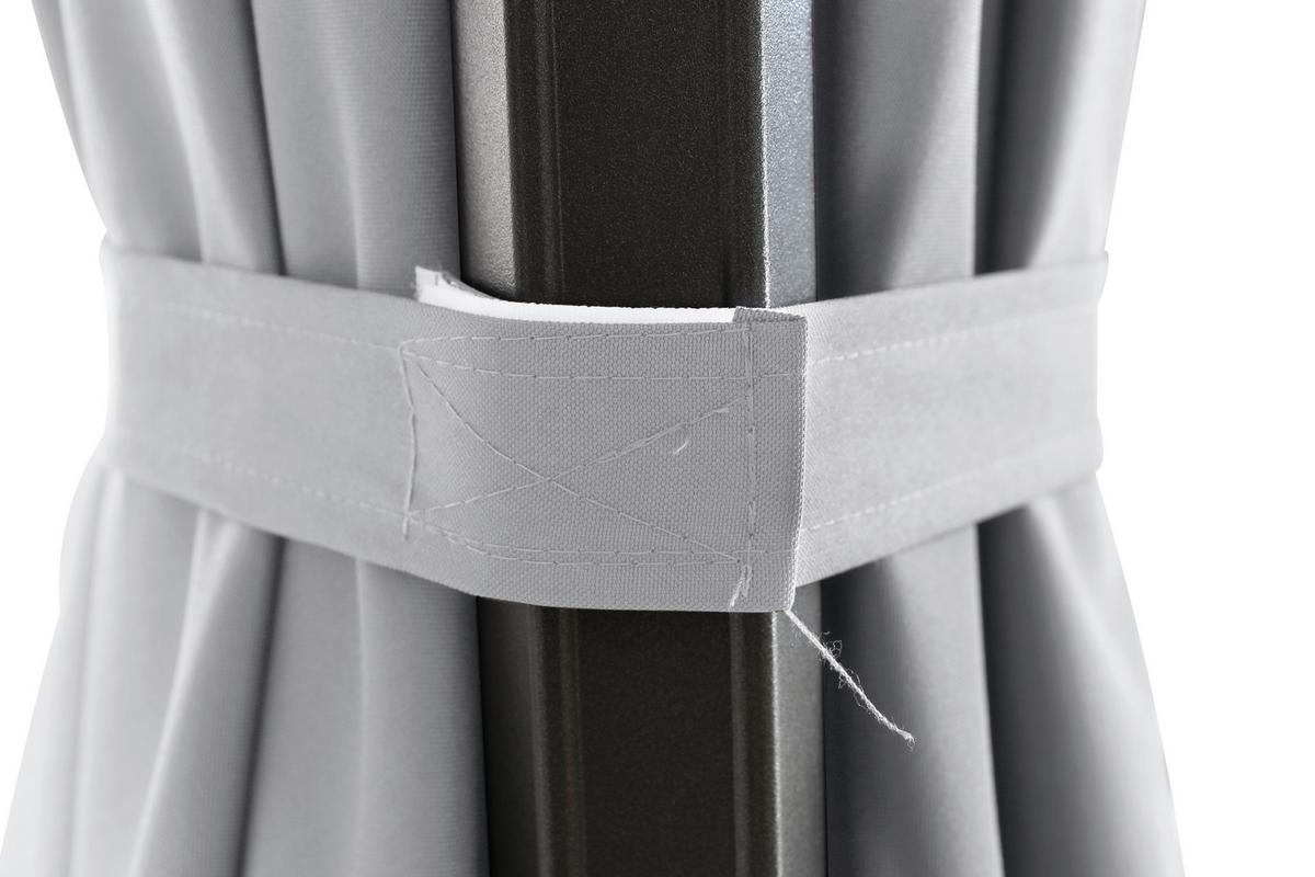 Ampelschirm Sunset N+ Ø 350 H: 252 Cm Anthrazit/grau - Anthrazit/Grau, KONVENTIONELL, Textil/Metall (350/350cm) - Siena Garden