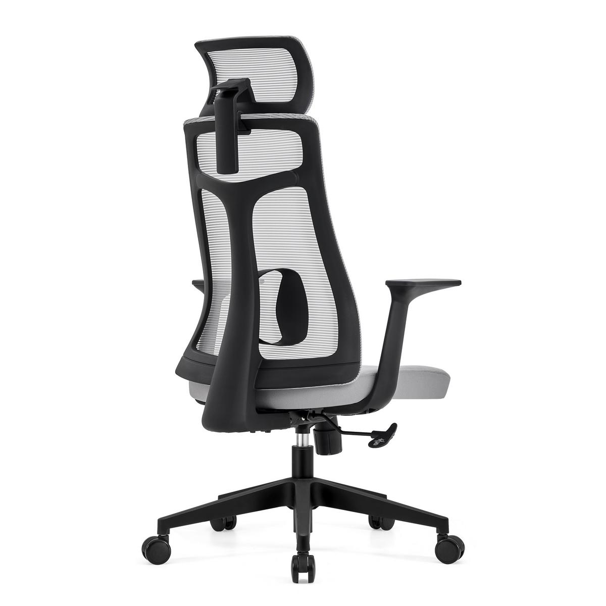 Chefsessel Davos Armstützen Grau Bis 120 Kg - Schwarz/Grau, MODERN, Kunststoff/Textil (62/115-125/68cm)