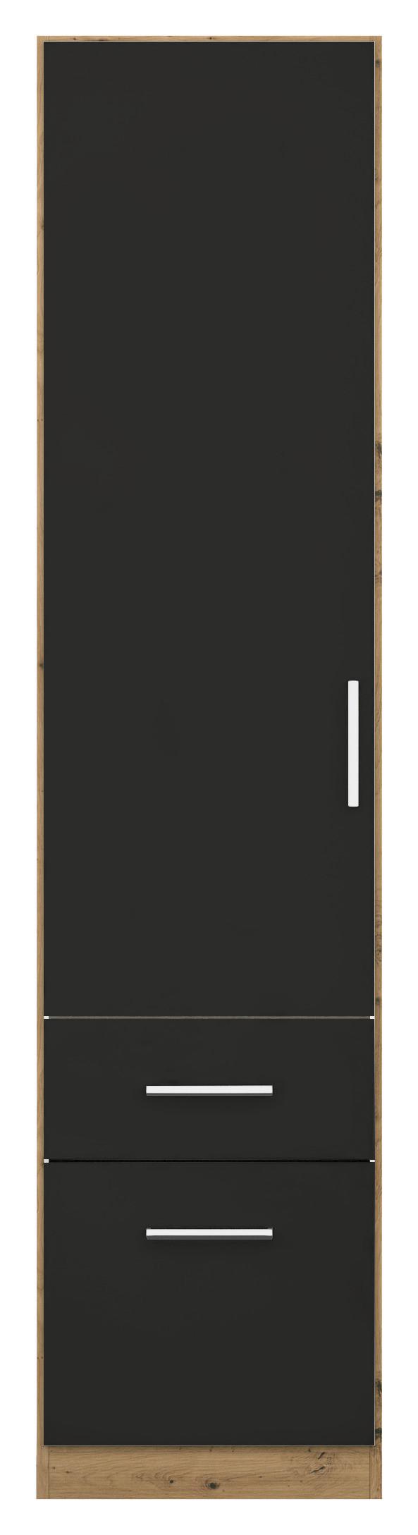 Drehtürenschrank Berlin Eiche Artisan;grau B: 47 cm - Eiche Artisan/Grau, MODERN, Holzwerkstoff (47/210/54cm) - Rauch Möbel