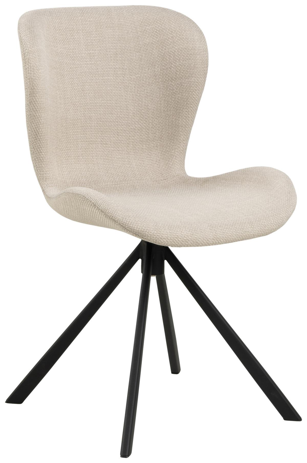 Stuhl Batilda -A1 - Beige/Schwarz, Design, Textil/Metall (46,5/81/53cm) - MID.YOU