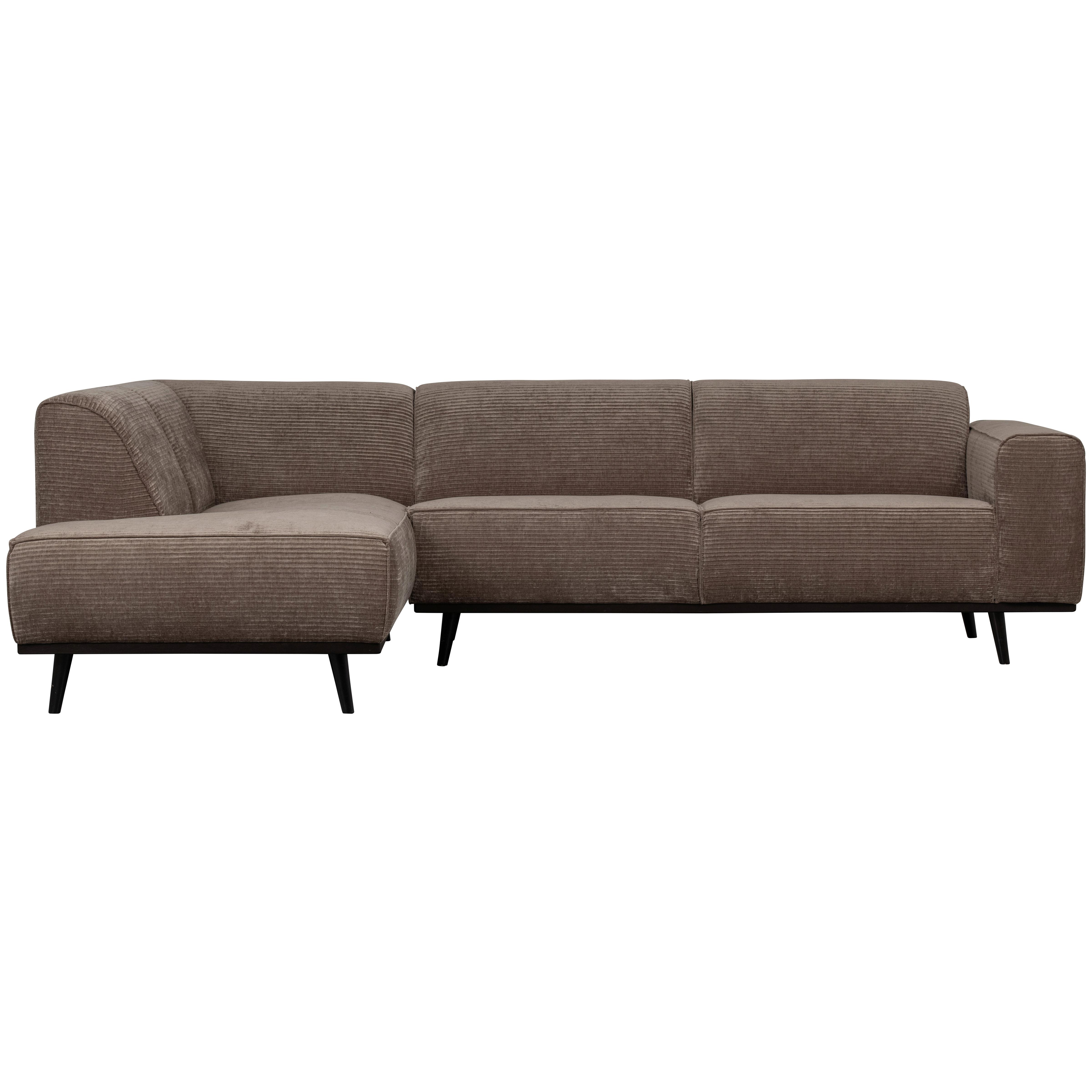 ECKSOFA Statement Taupe S: 210x274cm - Taupe/Schwarz, Design, Textil (210/274cm) - Livetastic