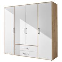 Kleiderschrank 4trg Lembo Artisan Eiche/weiß 206cm - Weiß/Eiche Artisan, Basics, Holzwerkstoff (206/195/60cm)