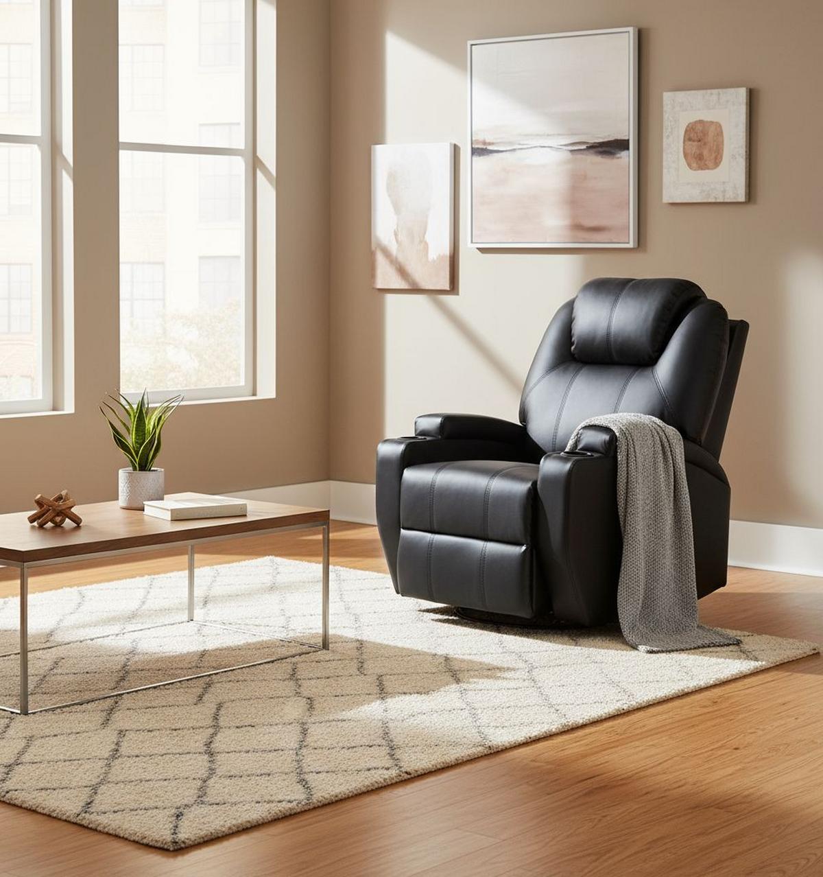 Massagesessel Bob - Schwarz, MODERN, Textil (86/110/96cm) - P & B