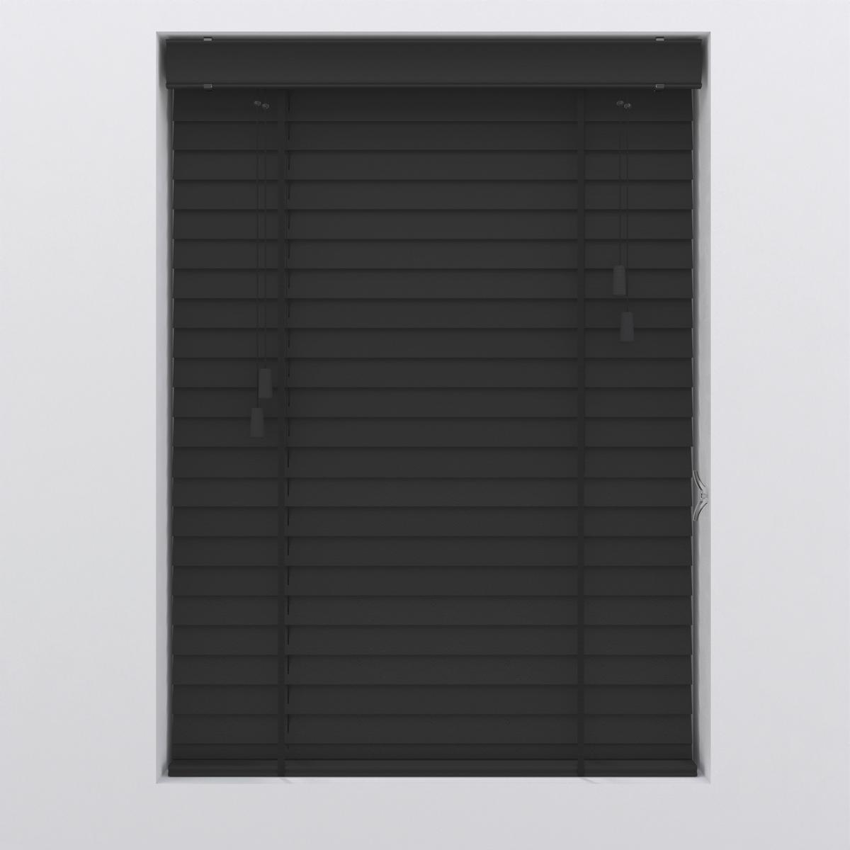 Jalousie Venetian 120x240 Cm Mit Schnurzug - Schwarz, Natur, Holz (120/240cm)
