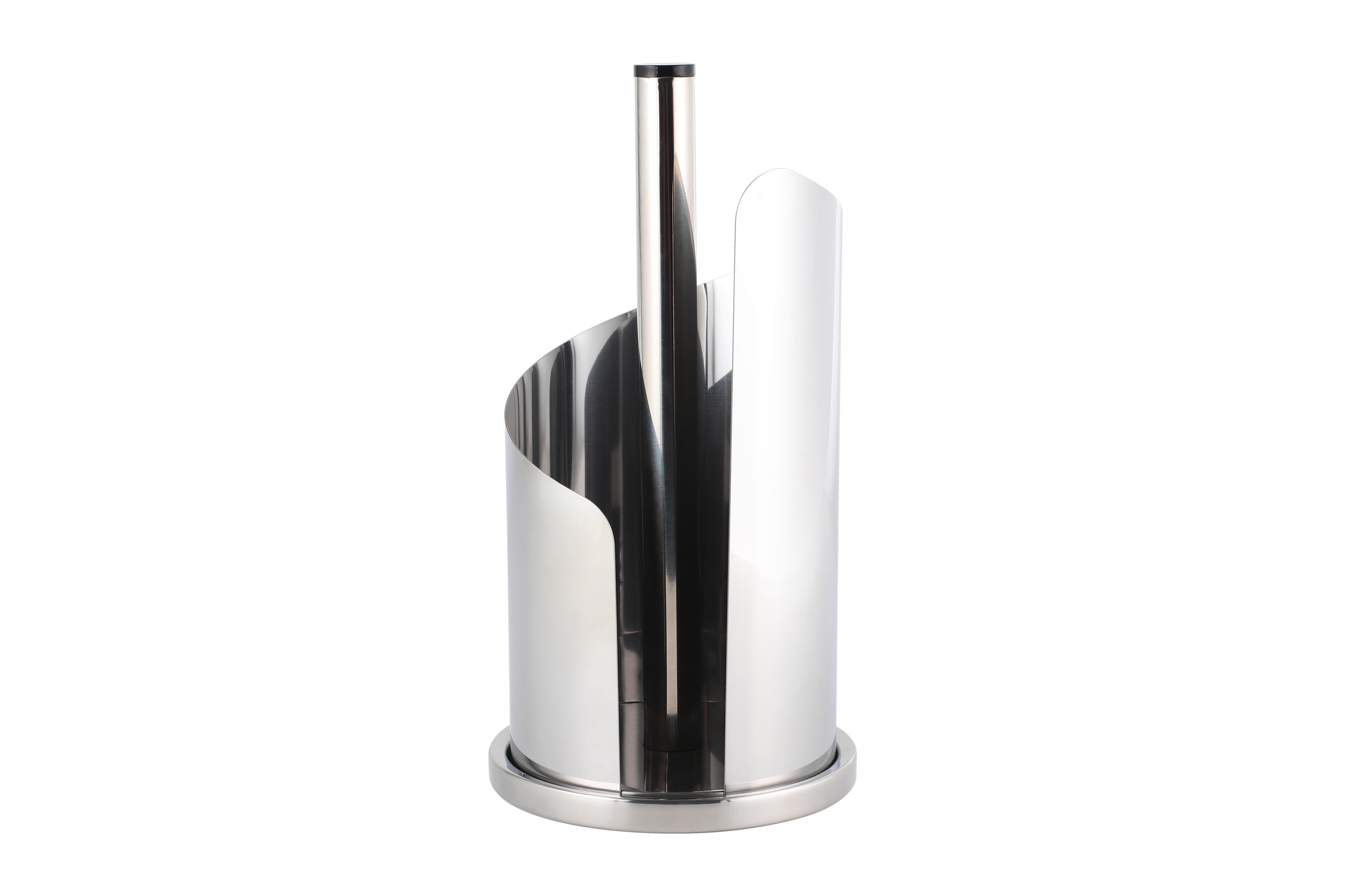 Küchenrollenhalter Edelstahl Silberfarben Rutschfest - Silberfarben, Basics, Metall (15,5/33cm) - Echtwerk