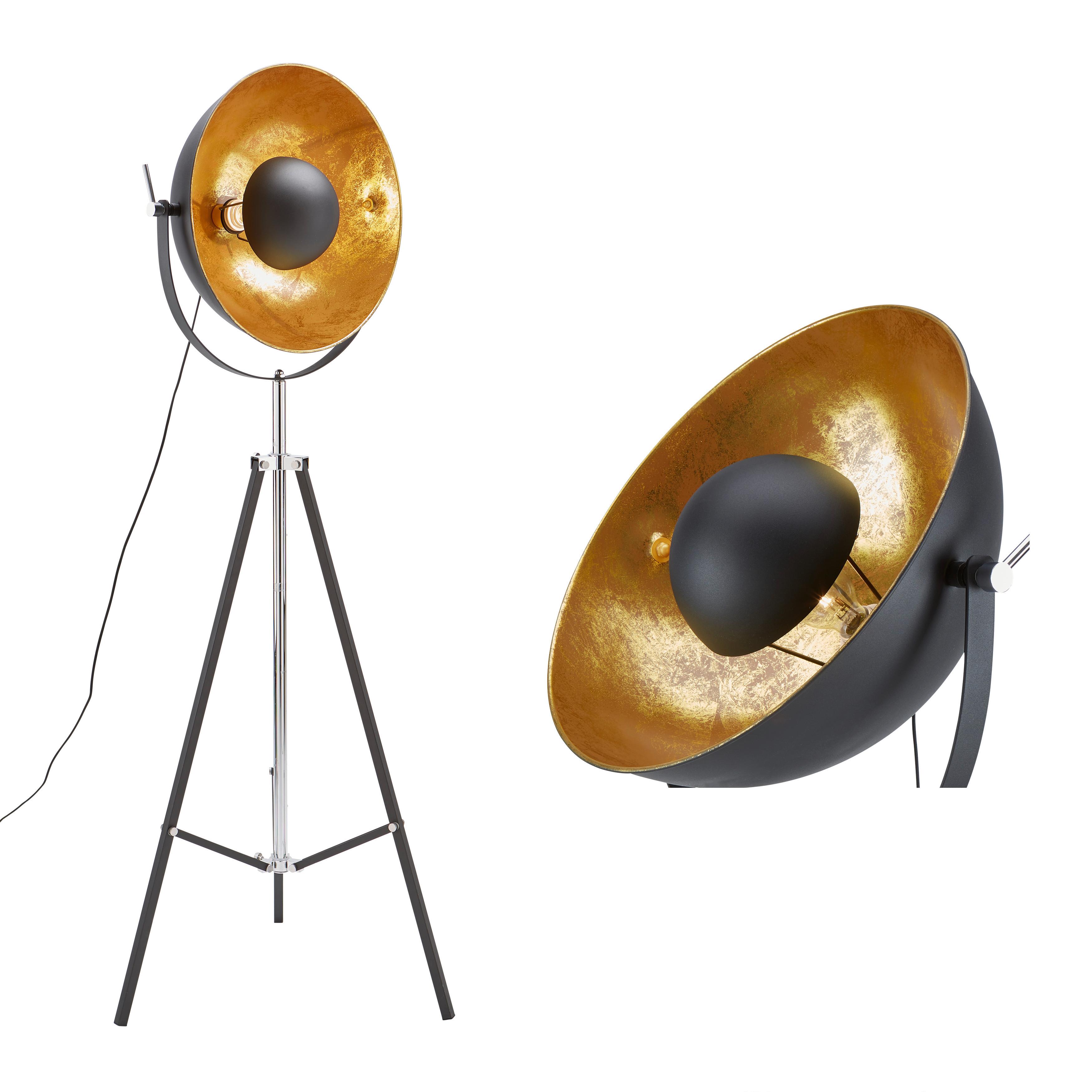Stojací Lampa Jule V: 176cm, 60 Watt - černá/barvy zlata, Lifestyle, kov (50/176cm) - Modern Living