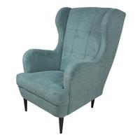 Kreslo ušiak Luis modrá farba - modrá/čierna, Basics, drevo/textil (73/106/96cm)