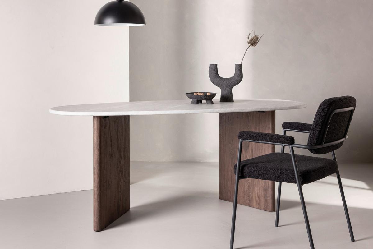 JÍDELNÍ STŮL GRÖNVIK - světle šedá/mokka, Design, kompozitní dřevo (180/90/75cm) - Livetastic