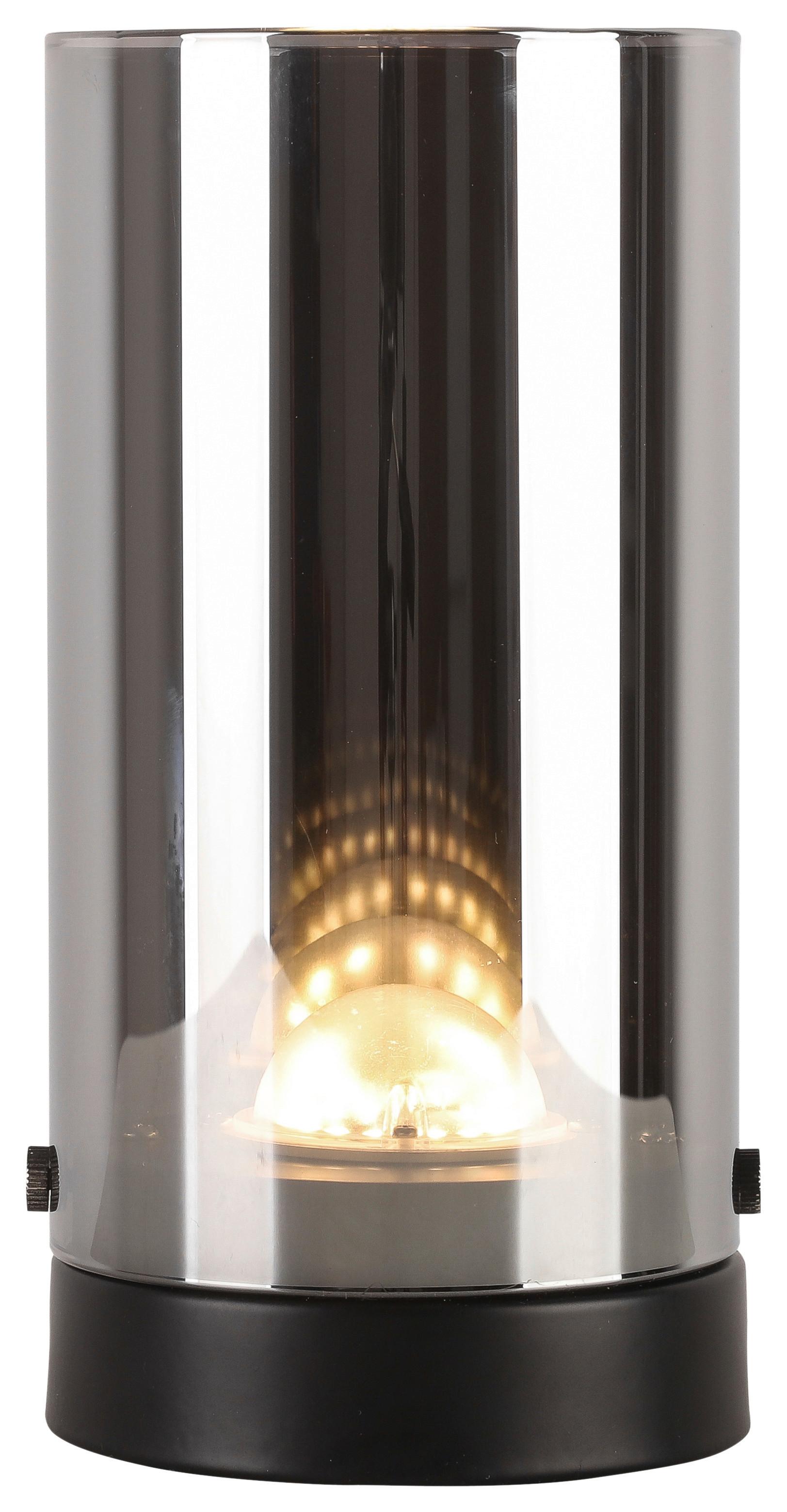 Stolná LED lampa BLOH - čierna/chrómová, Modern, kov/sklo (10/20cm) - Mömax