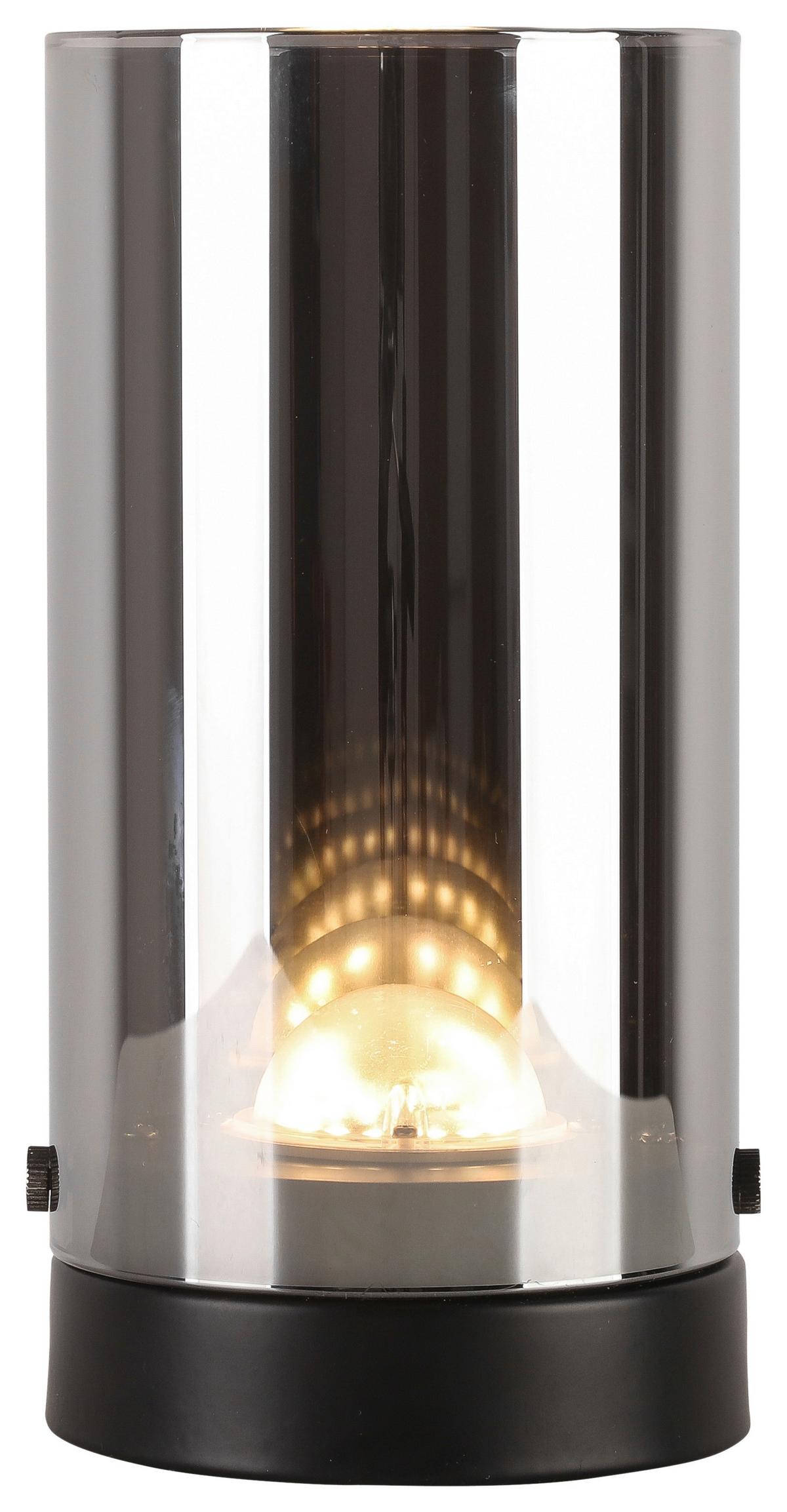 Stolná LED lampa BLOH - čierna/chrómová, Modern, kov/sklo (10/20cm) - Mömax
