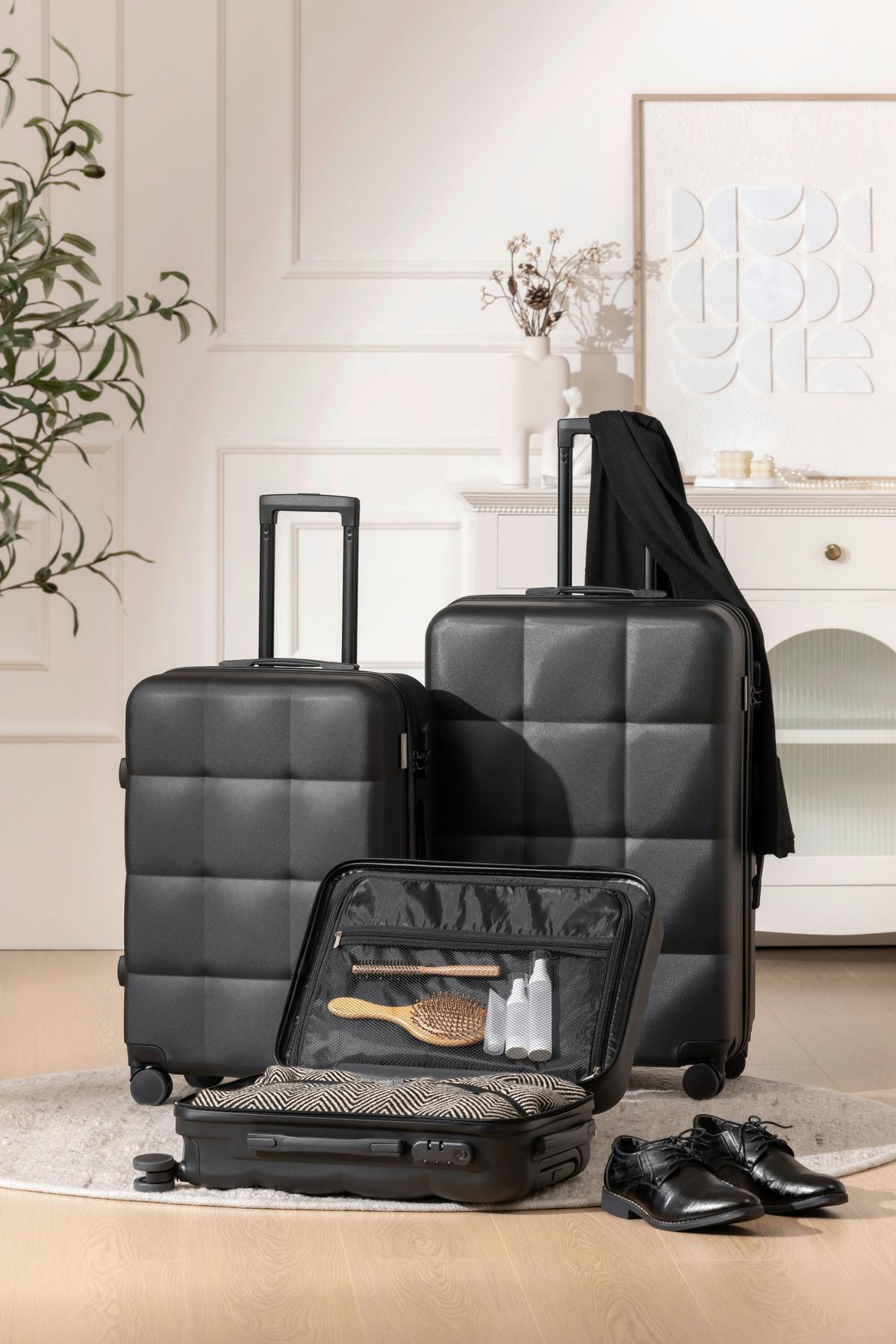 Reisekofferset Diego - Schwarz, KONVENTIONELL, Kunststoff/Textil - James Wood