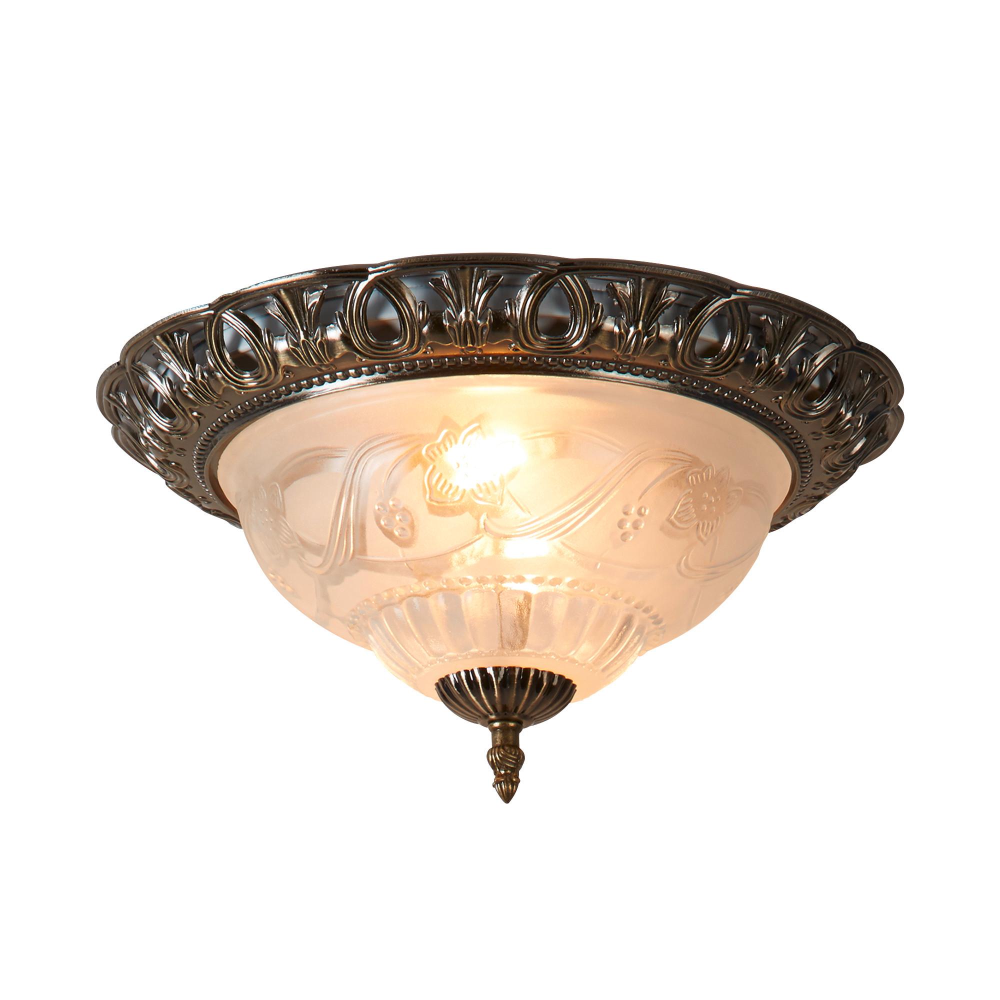 Deckenleuchte Derby Flush 7045-13 - Messingfarben, Basics, Glas/Metall (33/17cm)