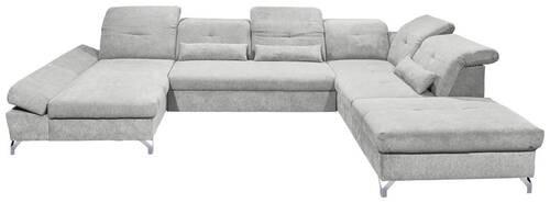 Ecksofa Melfi Hellgrau U: 168 cm - Silberfarben/Hellgrau, MODERN, Textil (168/350/245cm) - MID.YOU