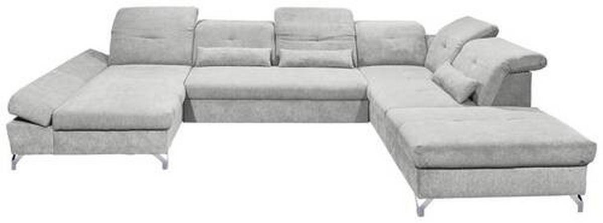Ecksofa Melfi Hellgrau U: 168 Cm - Silberfarben/Hellgrau, MODERN, Textil (168/350/245cm) - MID.YOU