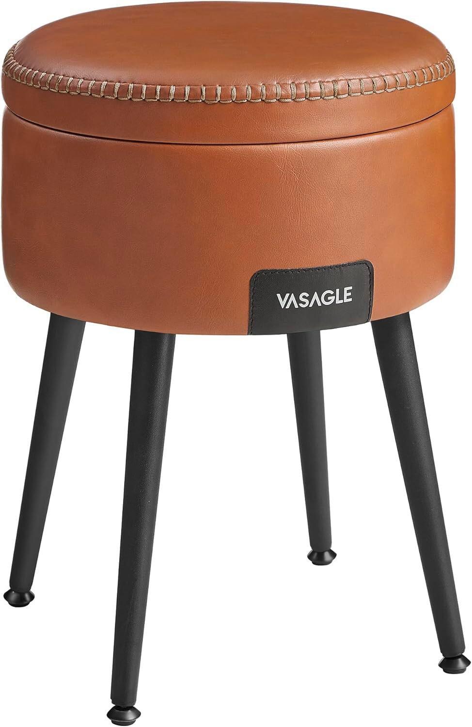 Hocker Schwarz, Cognac B: 32 cm - Cognac/Creme, Trend, Holzwerkstoff/Textil (32/44/32cm) - MID.YOU