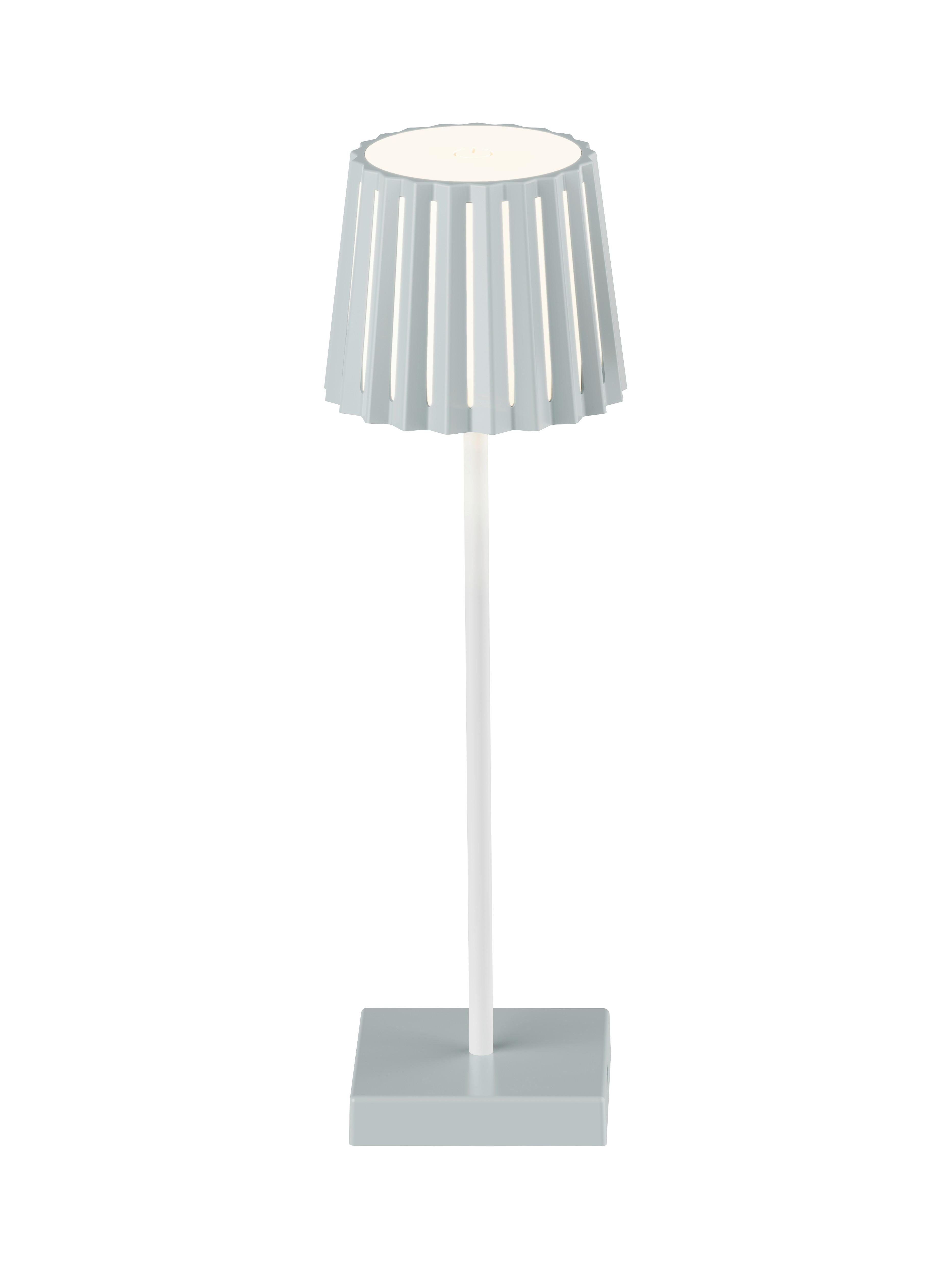 STOLNÍ LAMPA NA BATERIE PLISI - bílá/šalvějově zelená, Moderní, kov/plast (10/28cm) - Mömax