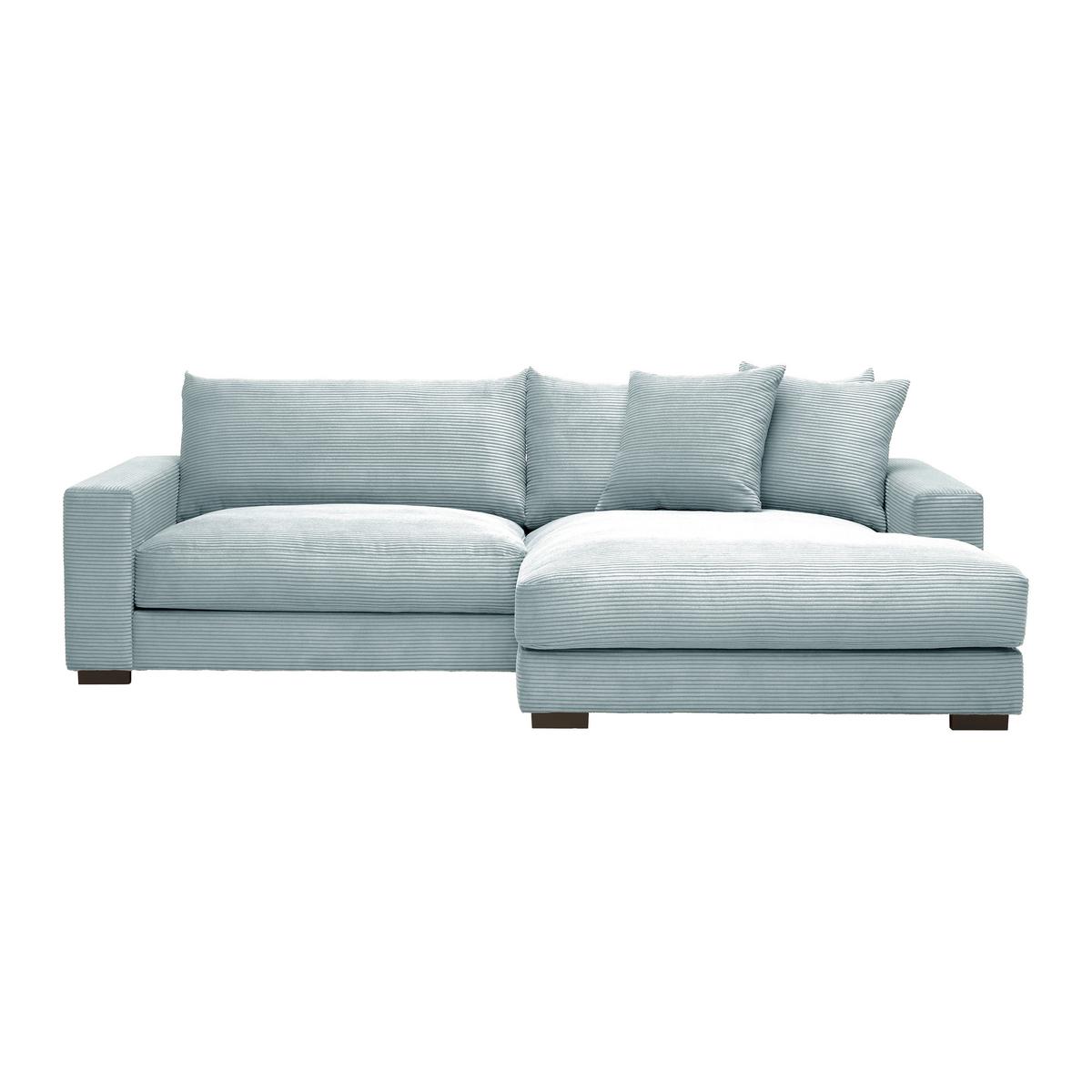 Rohová sedačka PEDRO, pravá, šalvějově zelený manšestr - šalvějově zelená, Moderní, textil (265/83/180cm) - Mömax