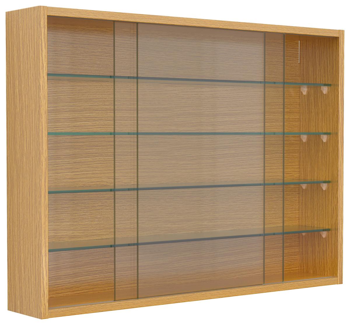 Hängevitrine Drivalo Eiche Dekor B: 75 Cm - Honigeiche/Transparent, Design, Glas/Holzwerkstoff (75/55/12cm) - MID.YOU